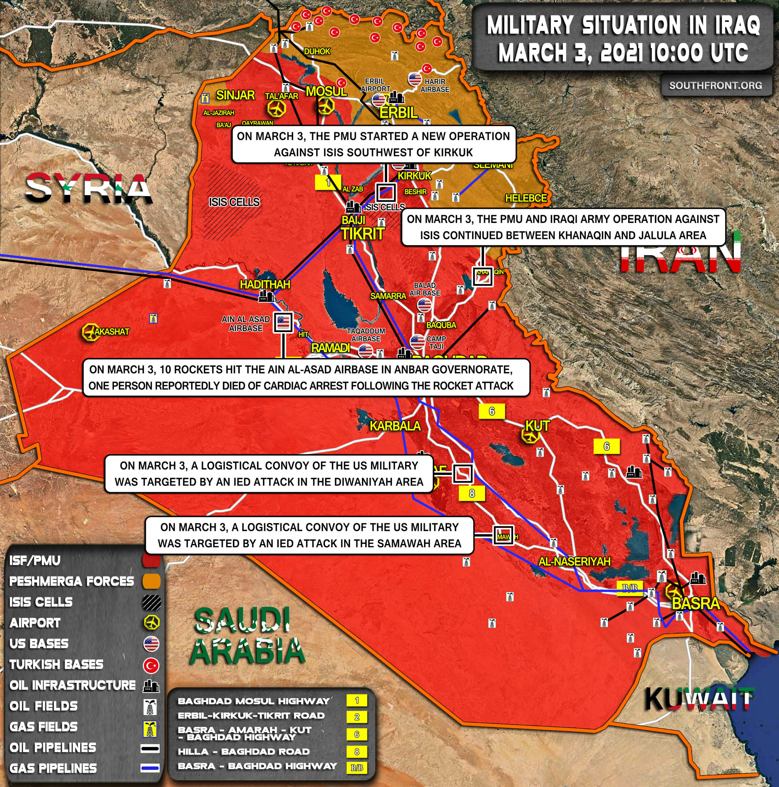 Military Situation In Iraq On March 3, 2021 (Map Update)