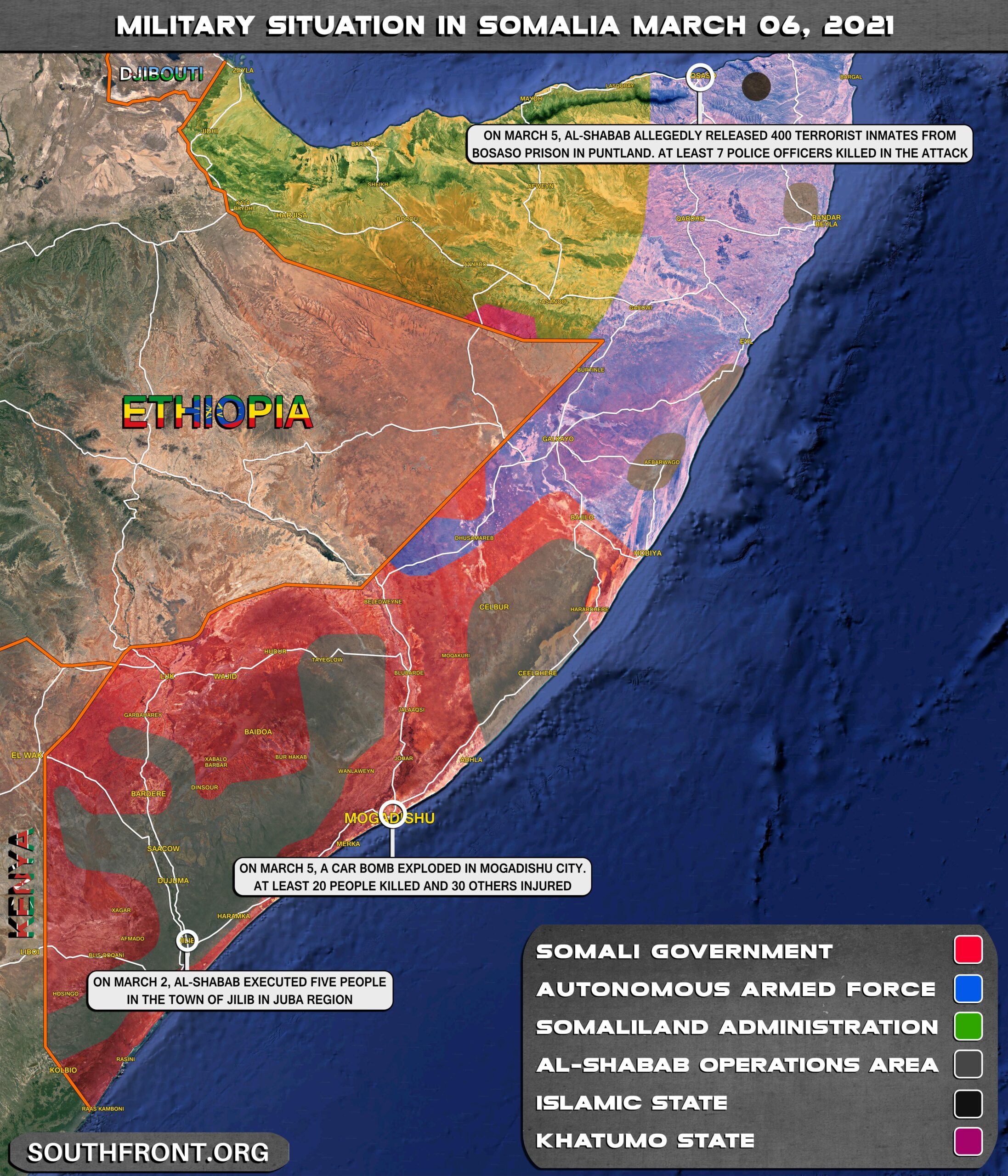 Military Situation In Somalia On March 6, 2021 (Map Update)