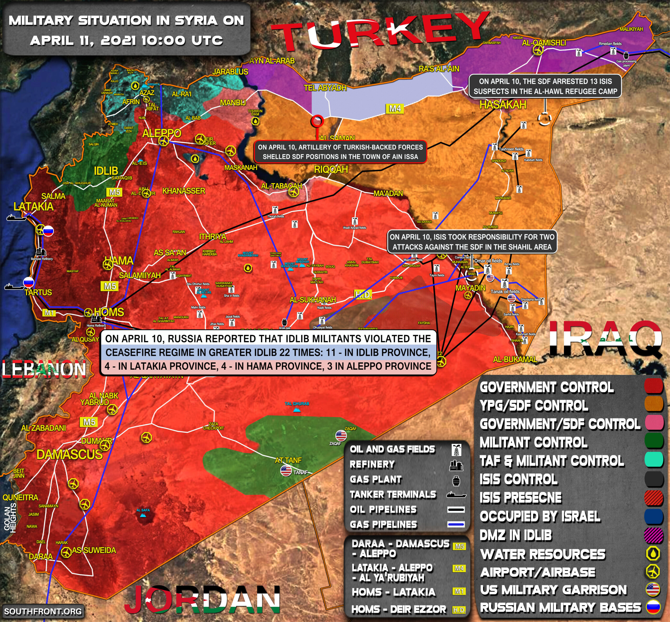 Military Situation In Syria On April 11, 2021 (Map Update)
