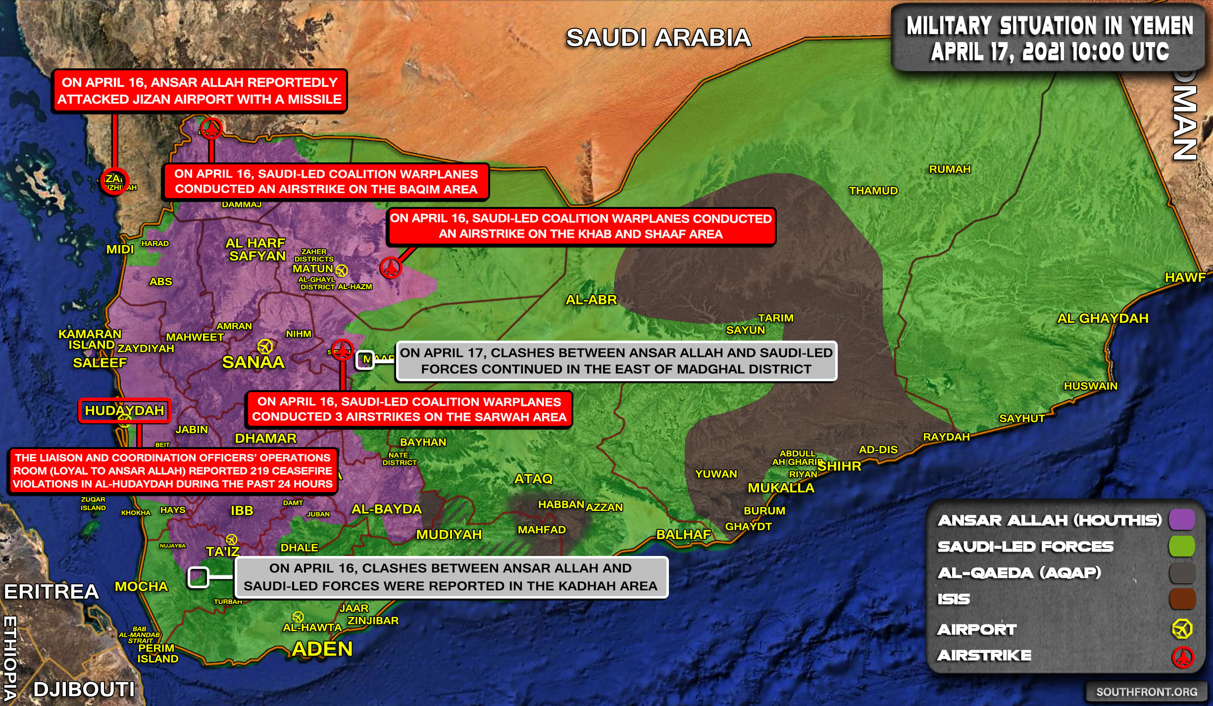 Military Situation In Yemen On April 17, 2021 (Map Update)
