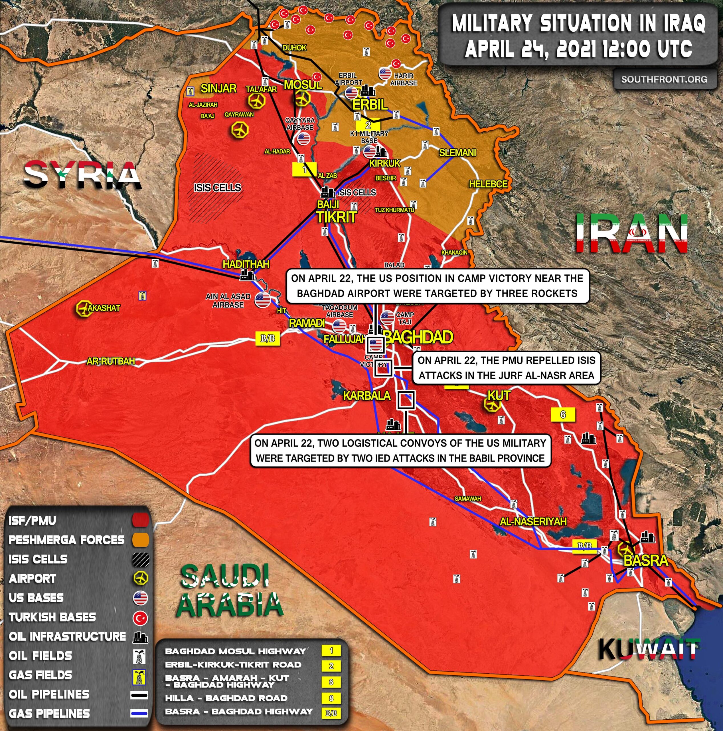 Military Situation In Iraq On April 24, 2021 (Map Update)