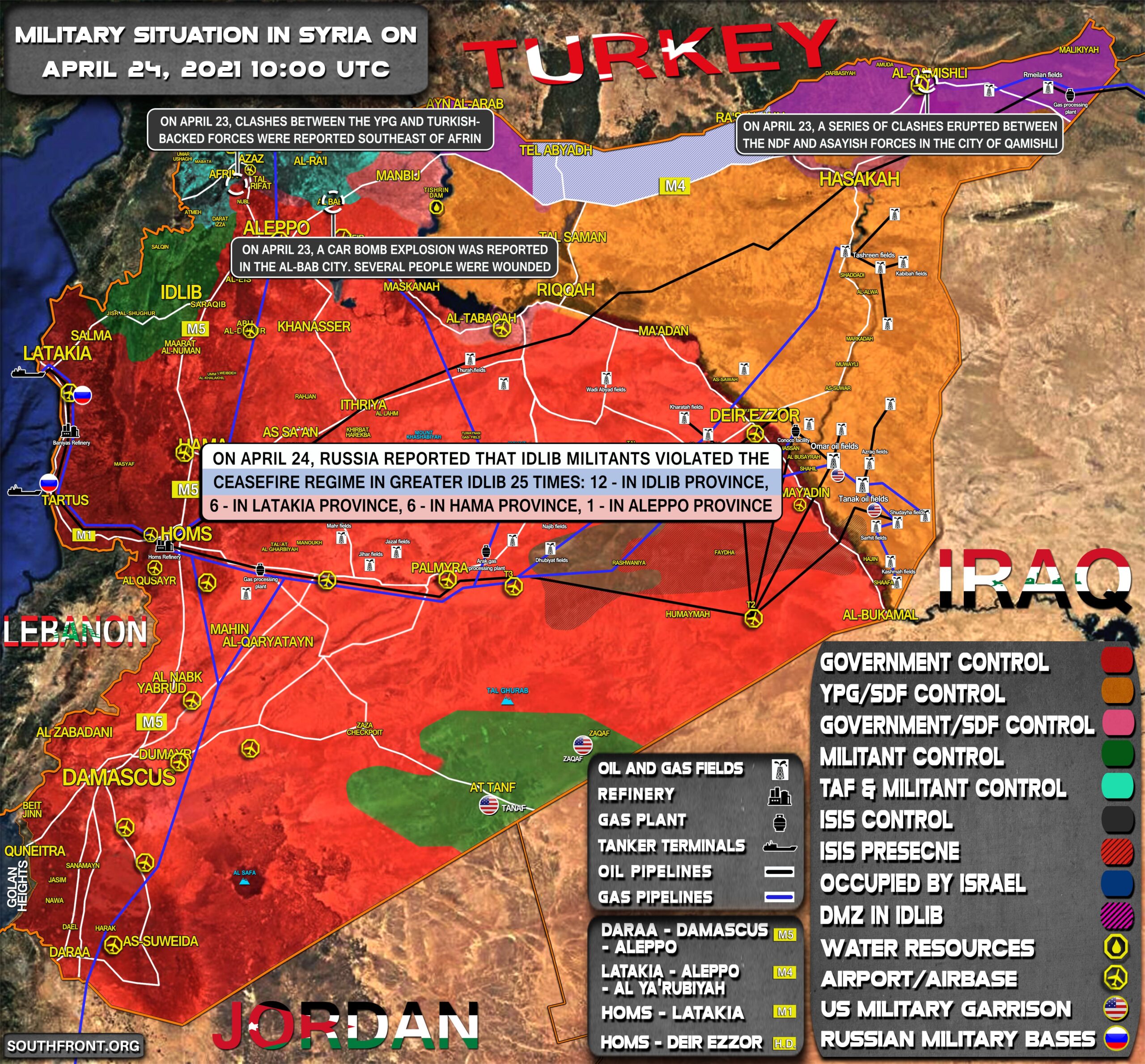 Military Situation In Syria On April 24, 2021 (Map Update)