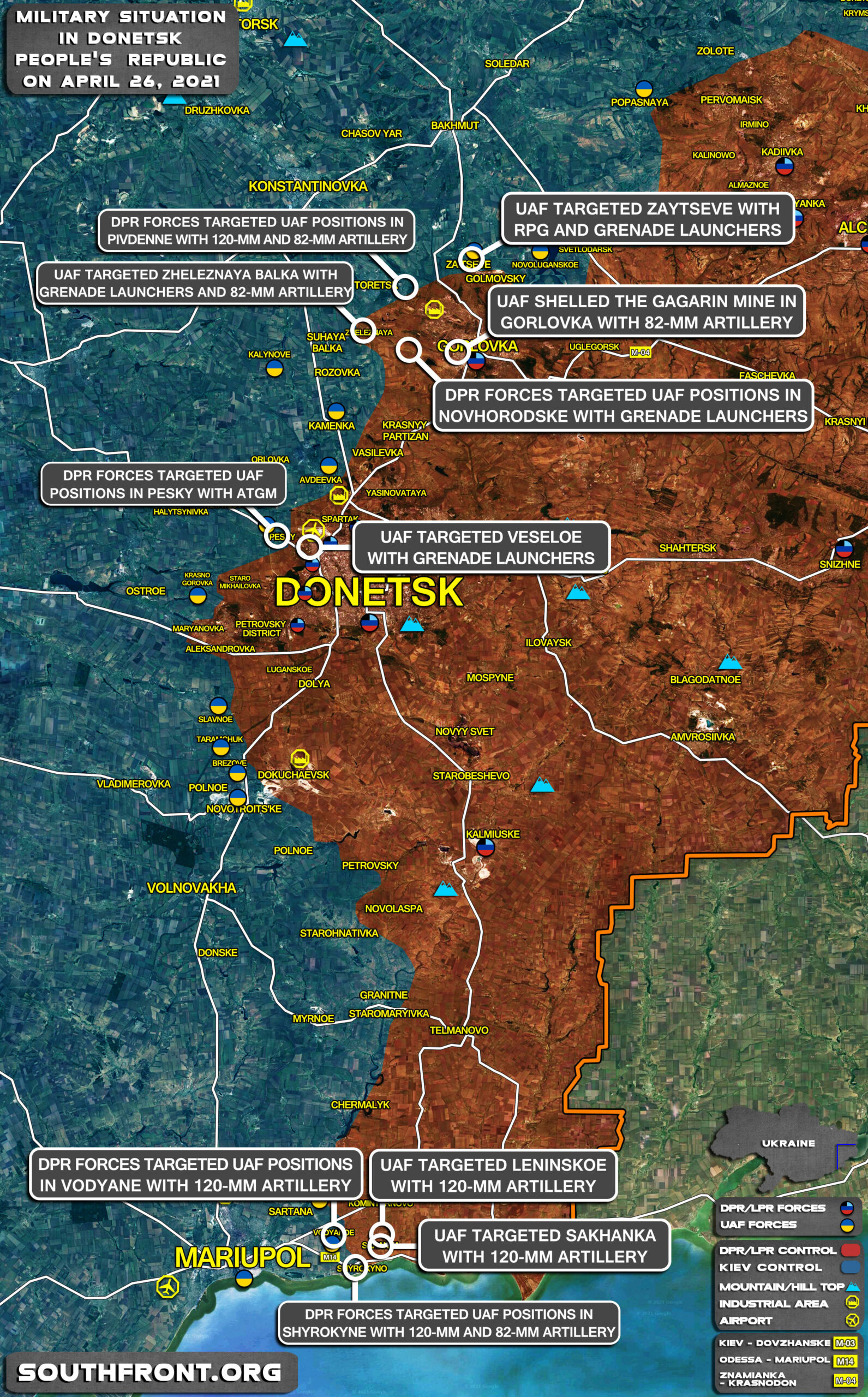 Military Situation In Donetsk People’s Republic On April 26, 2021 (Map Update)