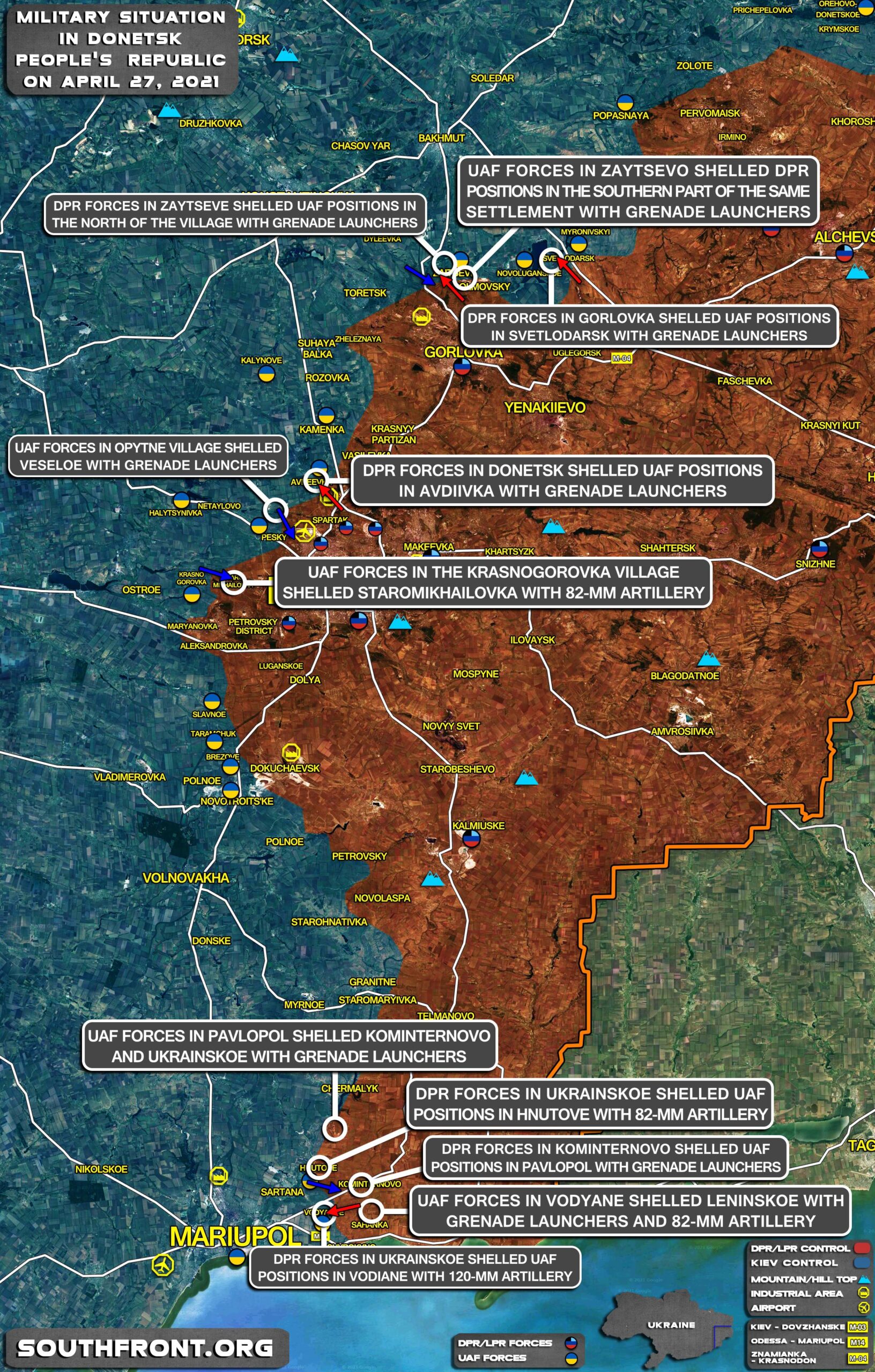 Military Situation In Donetsk People’s Republic On April 27, 2021 (Map Update)