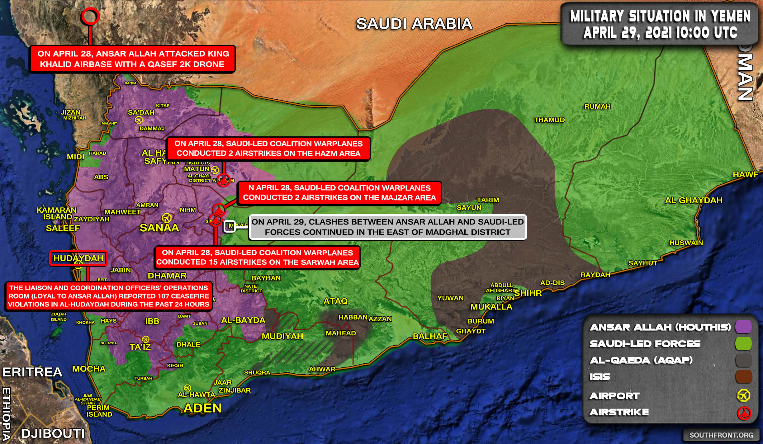Military Situation In Yemen On April 29 (Map Update)