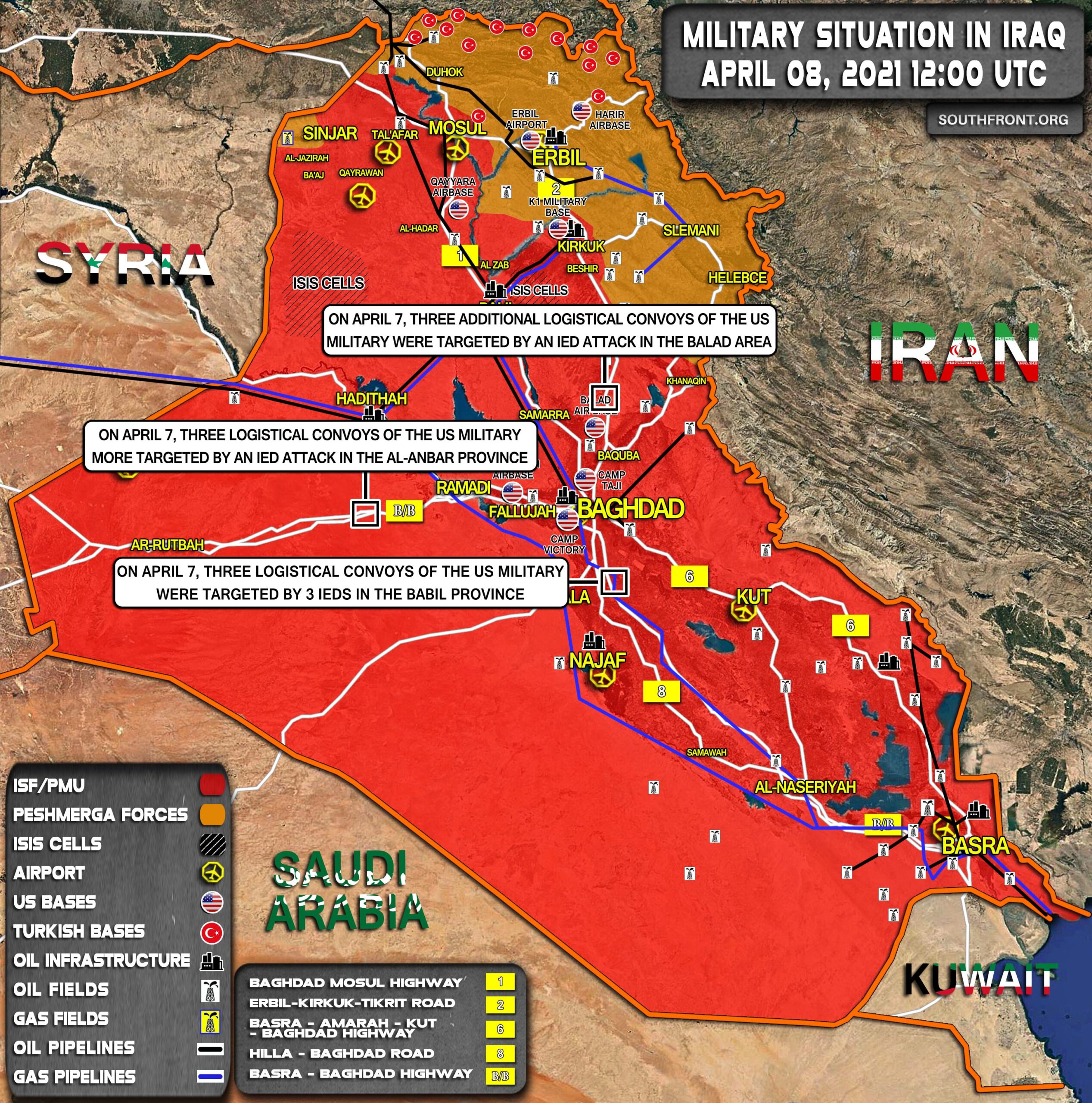 Military Situation In Iraq On April 8, 2021 (Map Update)
