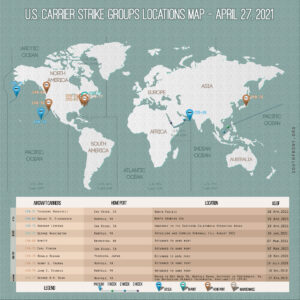Locations Of US Carrier Strike Groups – April 27, 2021