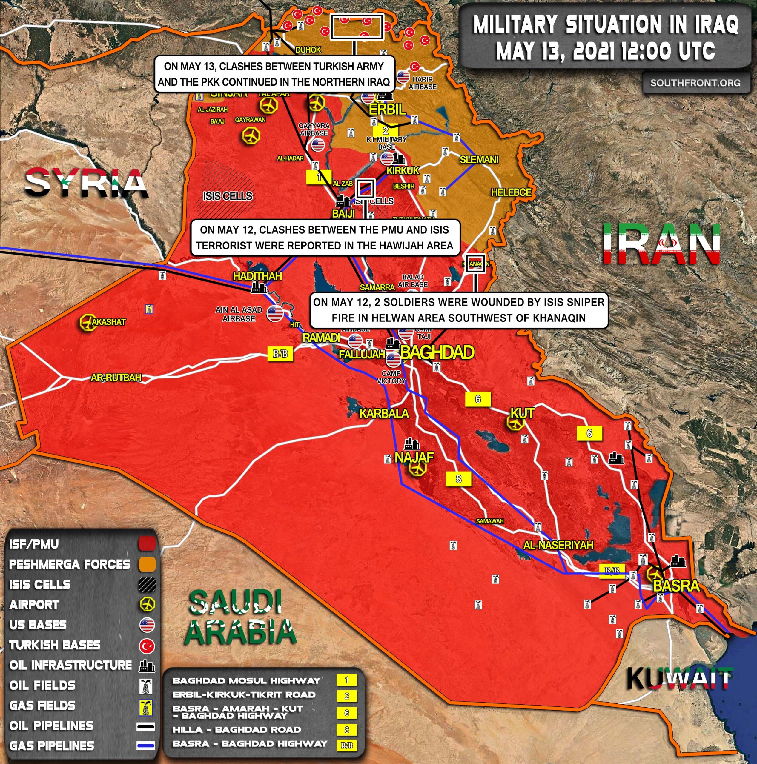 Military Situation In Iraq On May 13, 2021 (Map Update)