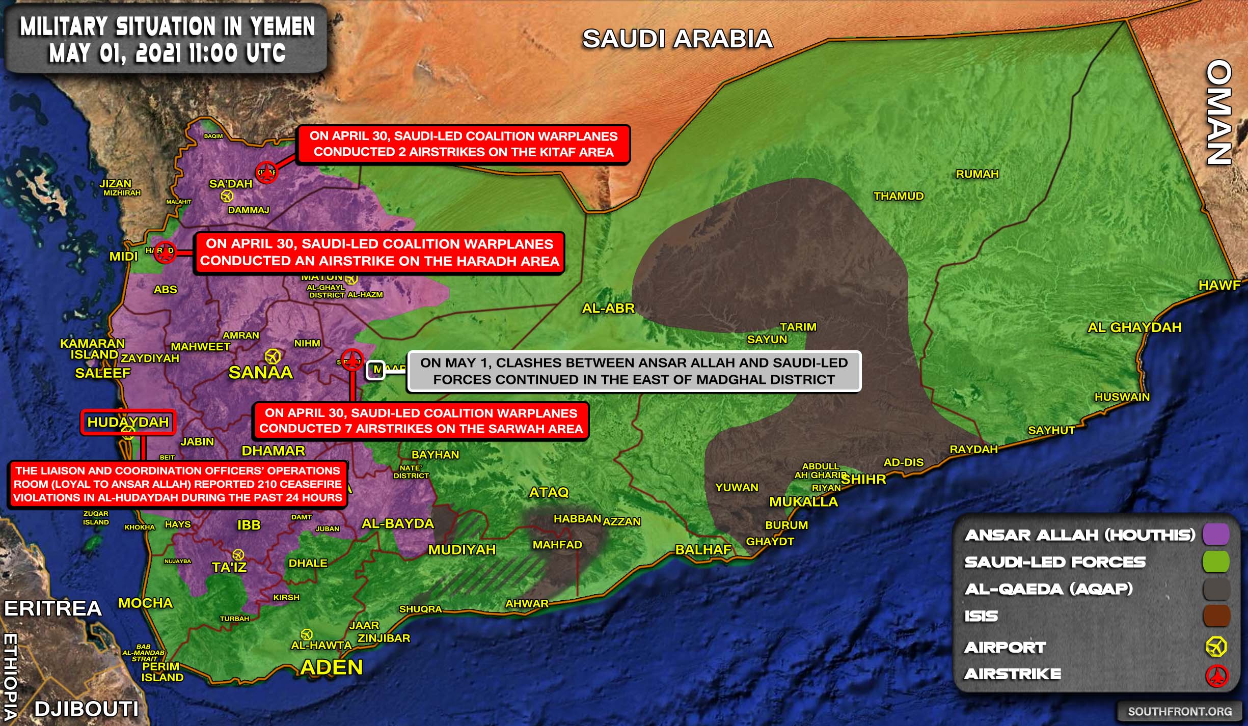 Military Situation In Yemen On May 1, 2021 (Map Update)
