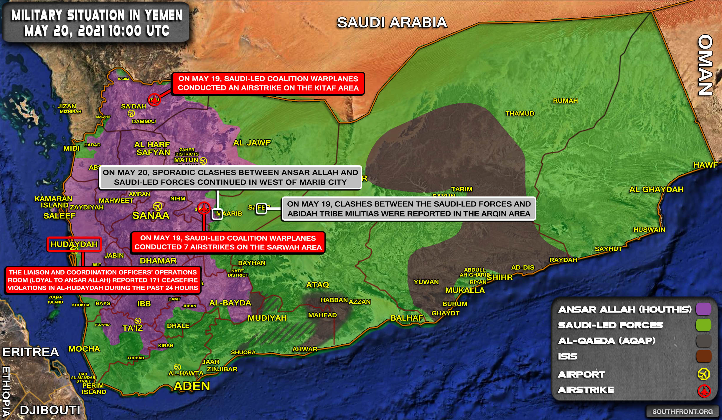 Military Situation In Yemen On May 20, 2021 (Map Update)