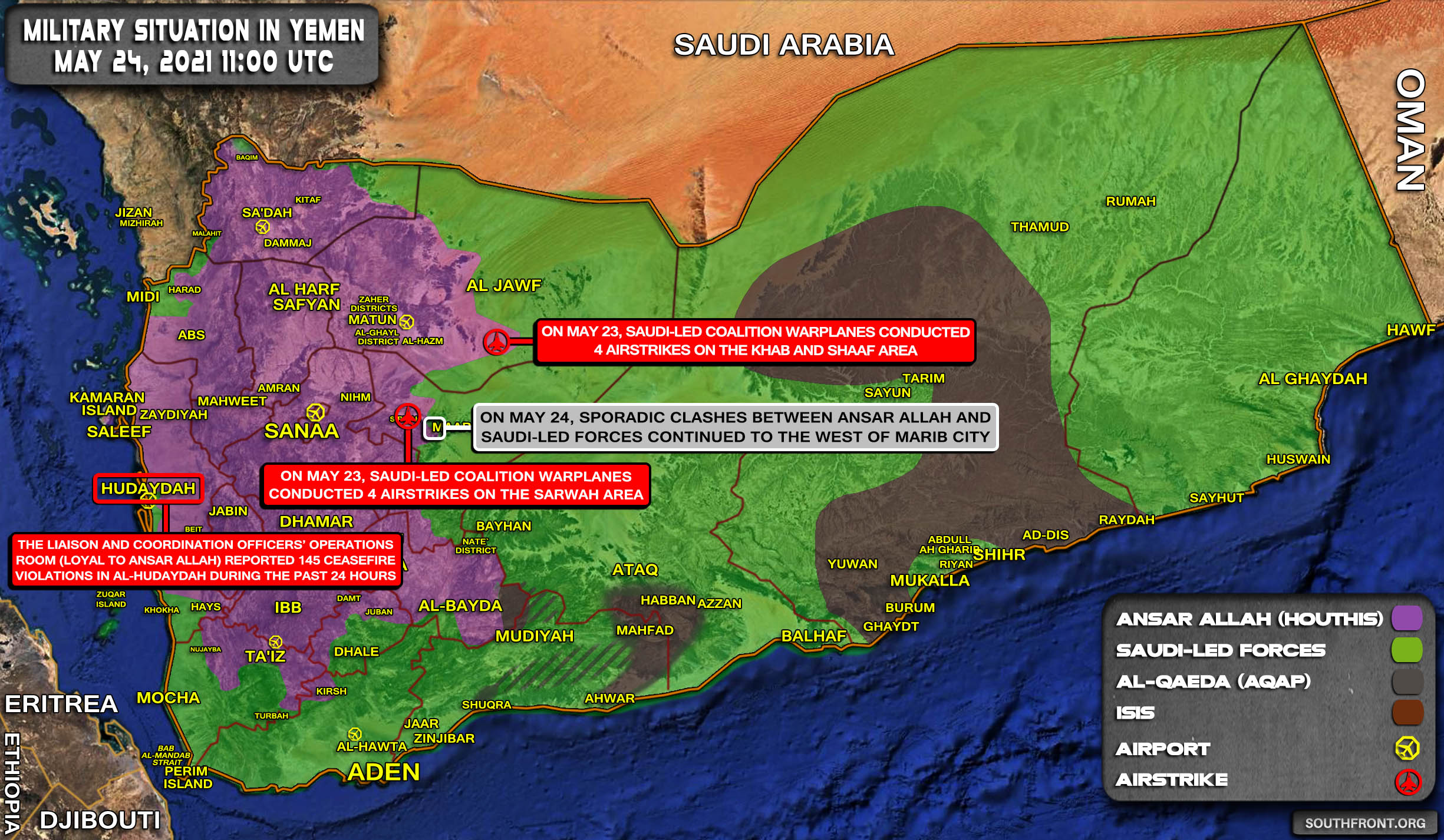 Military Situation In Yemen On May 24, 2021 (Map Update)