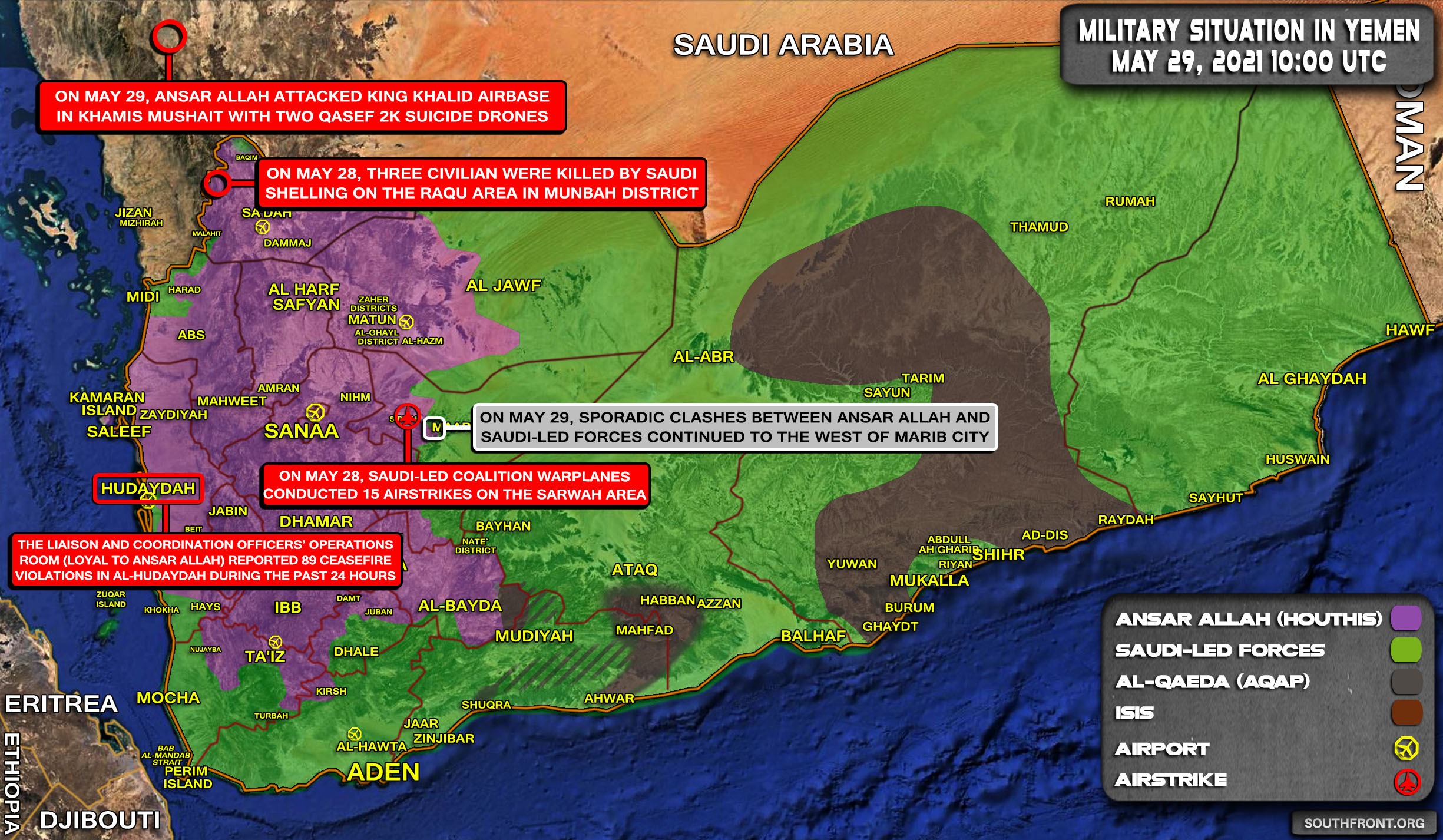 Military Situation In Yemen On May 29, 2021 (Map Update)