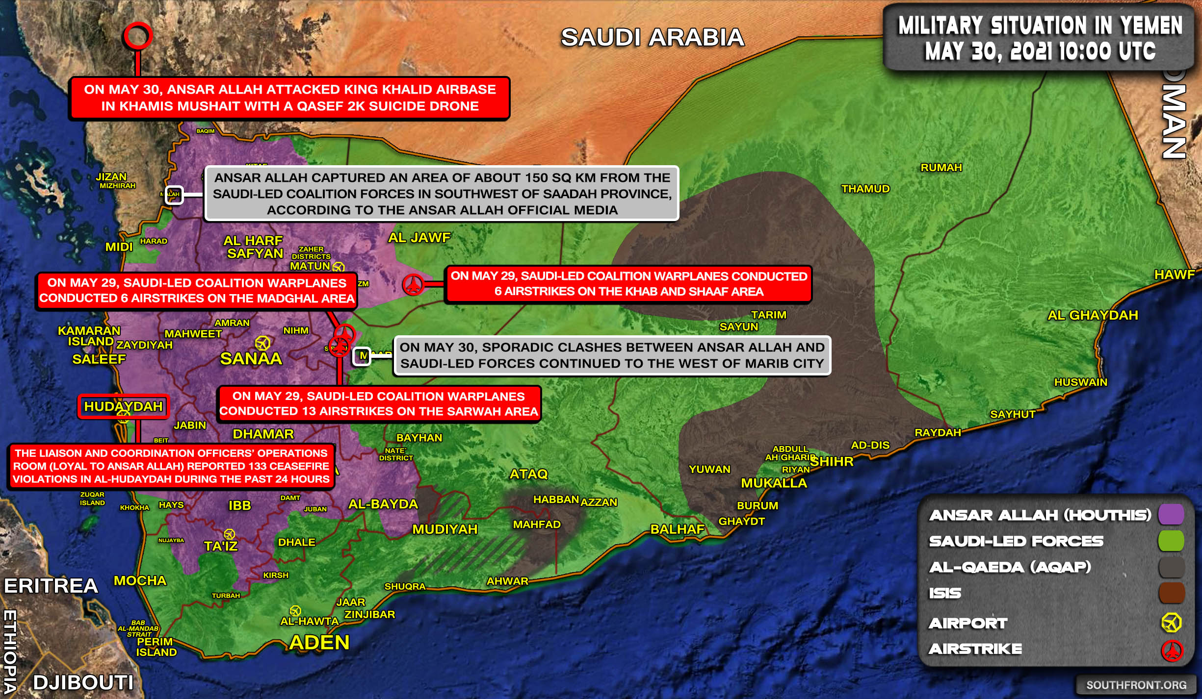 Military Situation In Yemen On May 30, 2021 (Map Update)