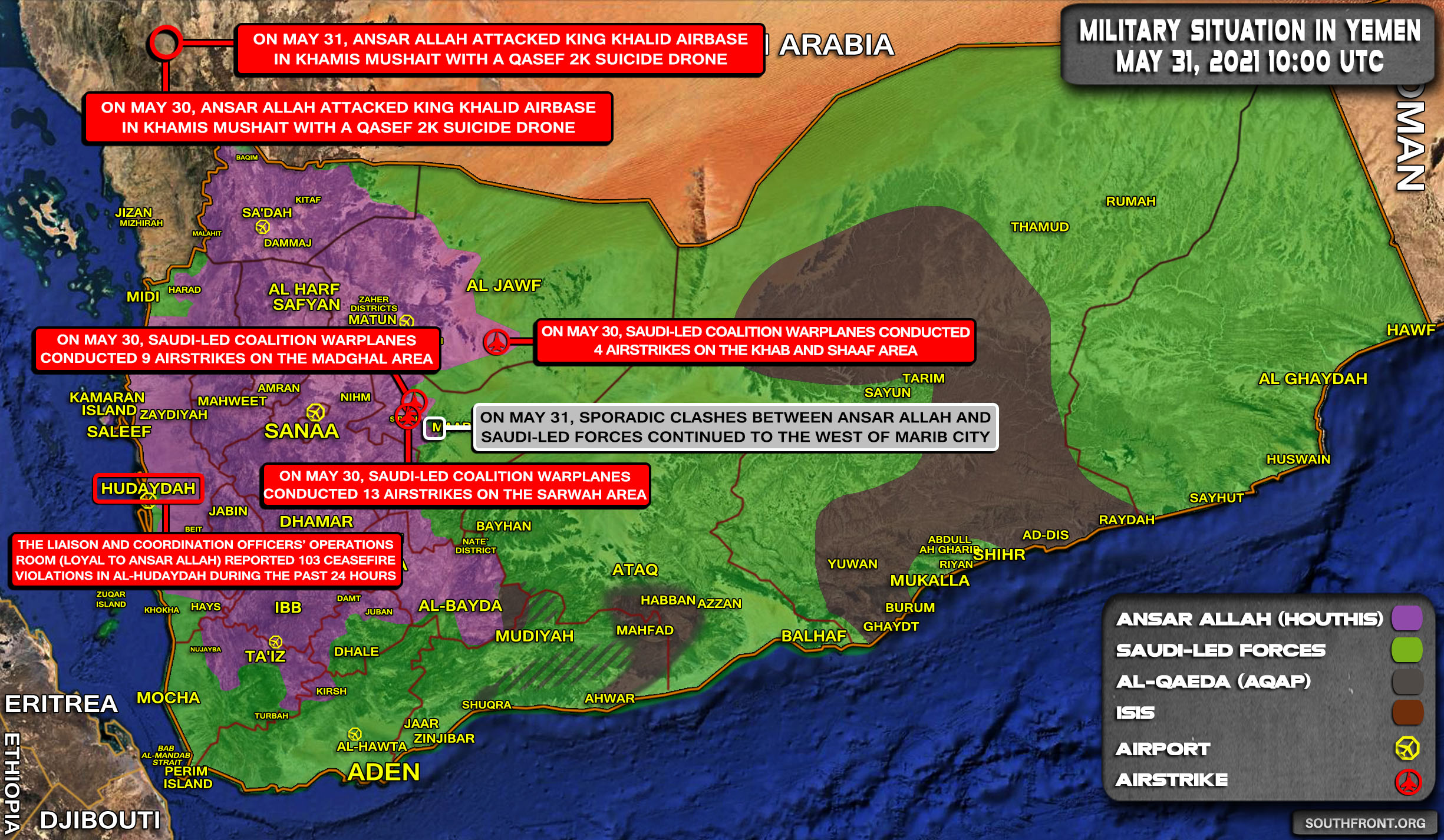 Military Situation In Yemen On May 31, 2021 (Map Update)