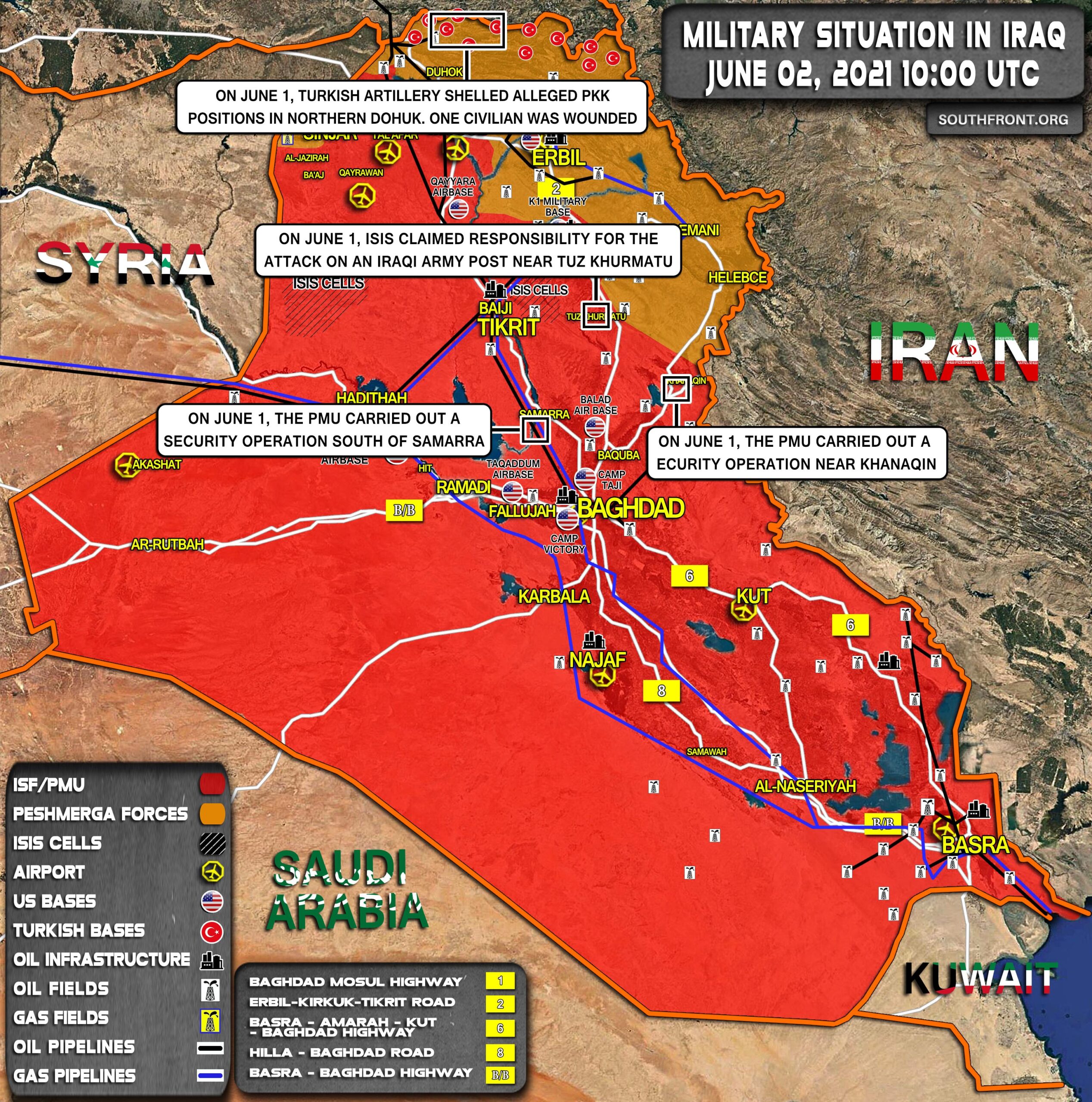 Military Situation In Iraq On June 2, 2021 (Map Update)