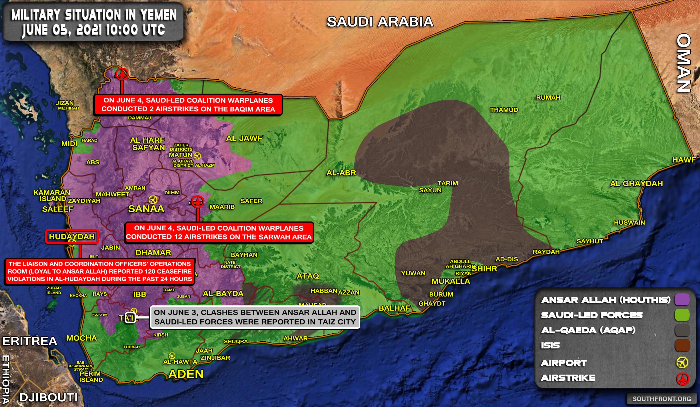 Military Situation In Yemen On June 5, 2021 (Map Update)