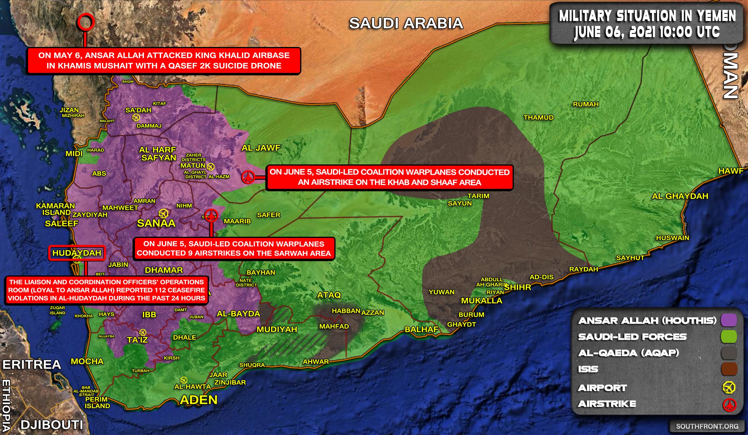Military Situation In Yemen On June 6, 2021 (Map Update)