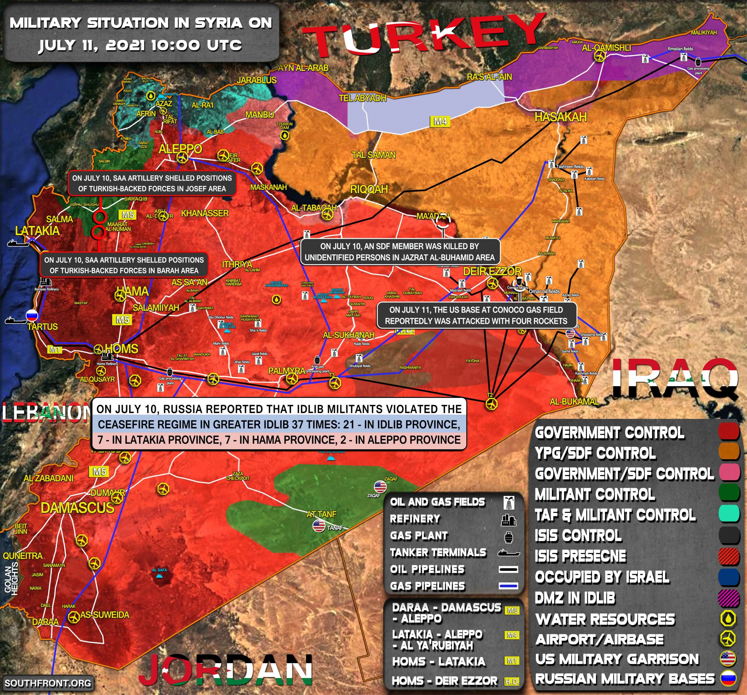 Military Situation In Syria On July 11, 2021 (Map Update)