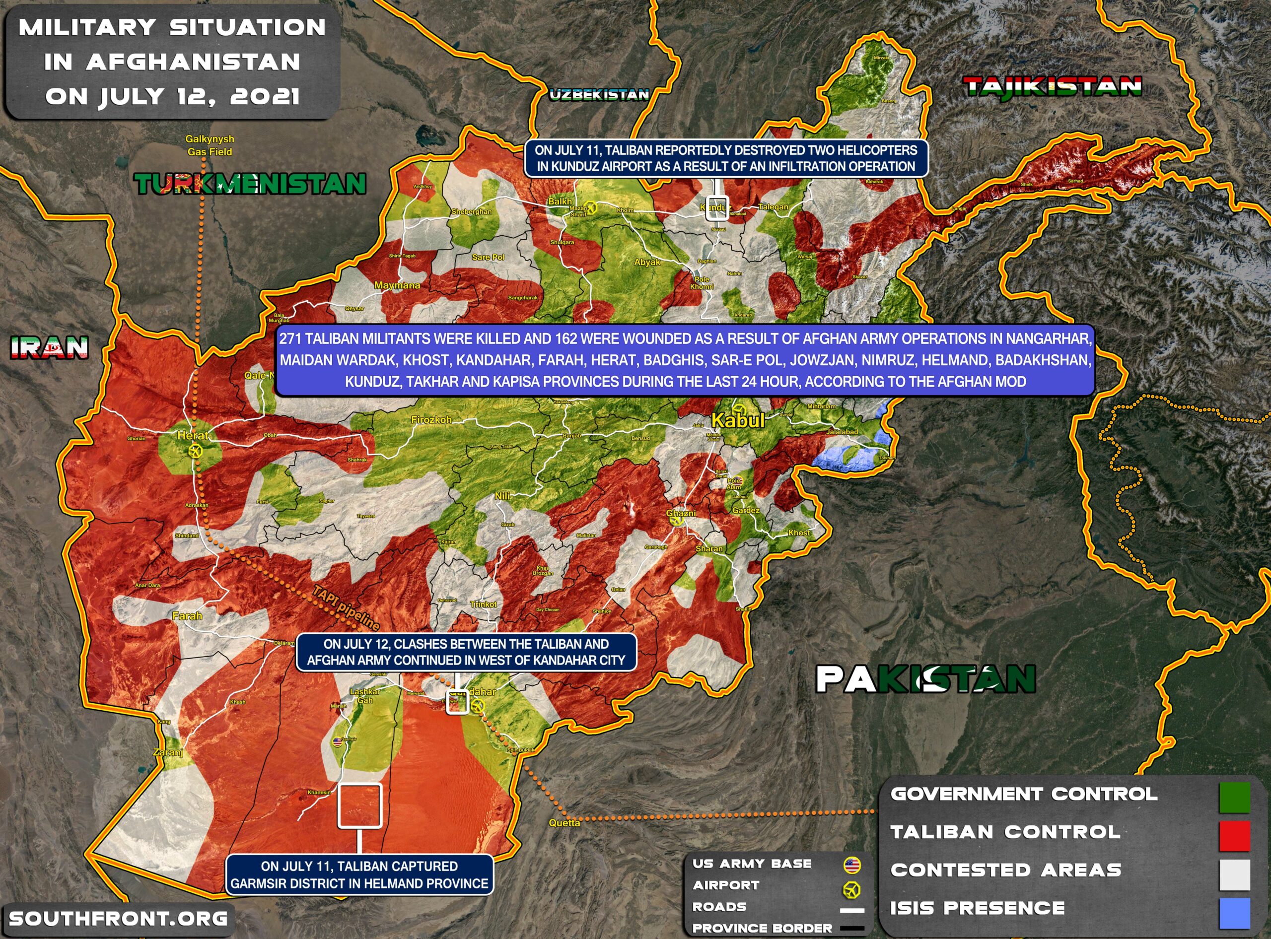 Military Situation In Afghanistan On July 12, 2021 (Map Update)