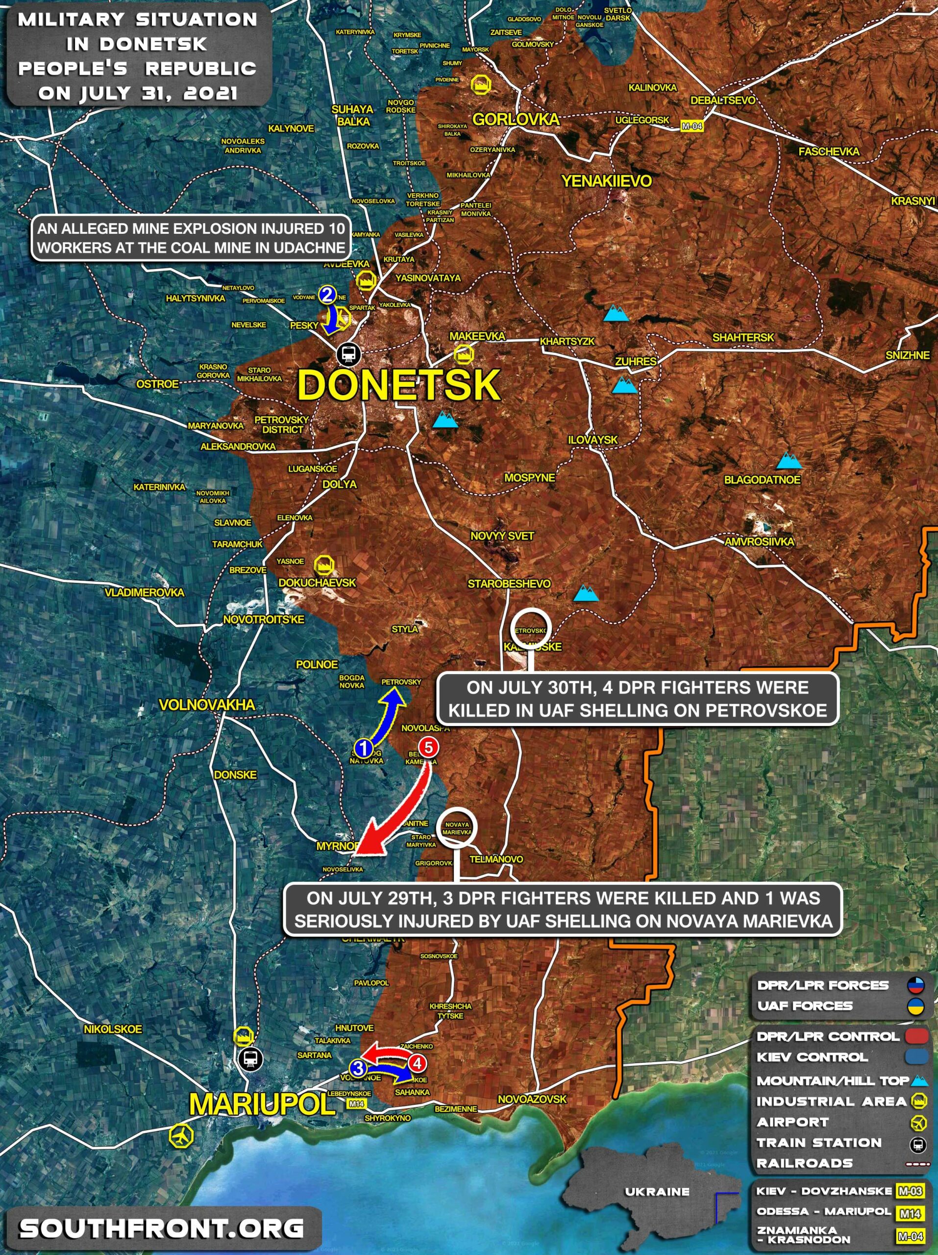 Military Situation In Donetsk People’s Republic On July 31, 2021 (Map Update)