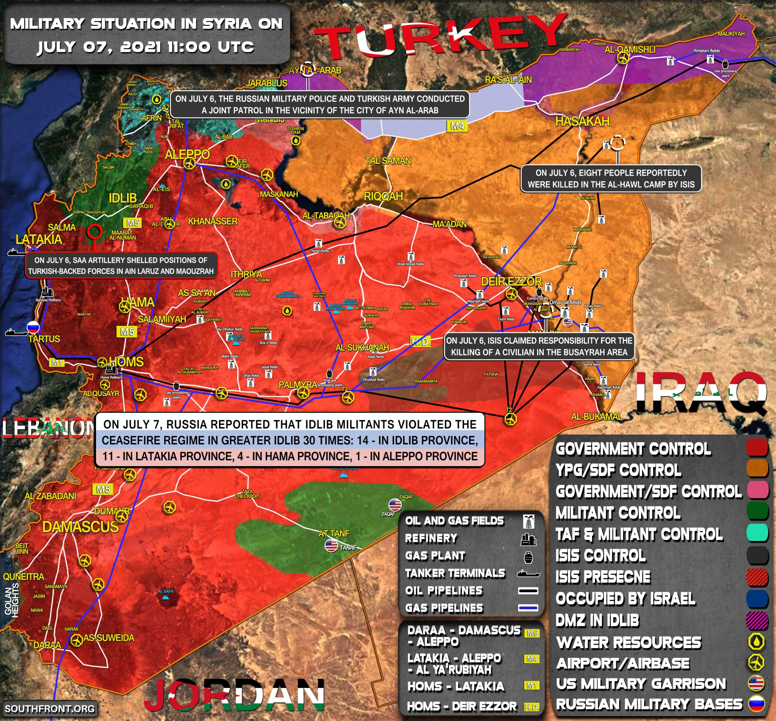 Military Situation In Syria On July 7, 2021 (Map Update)