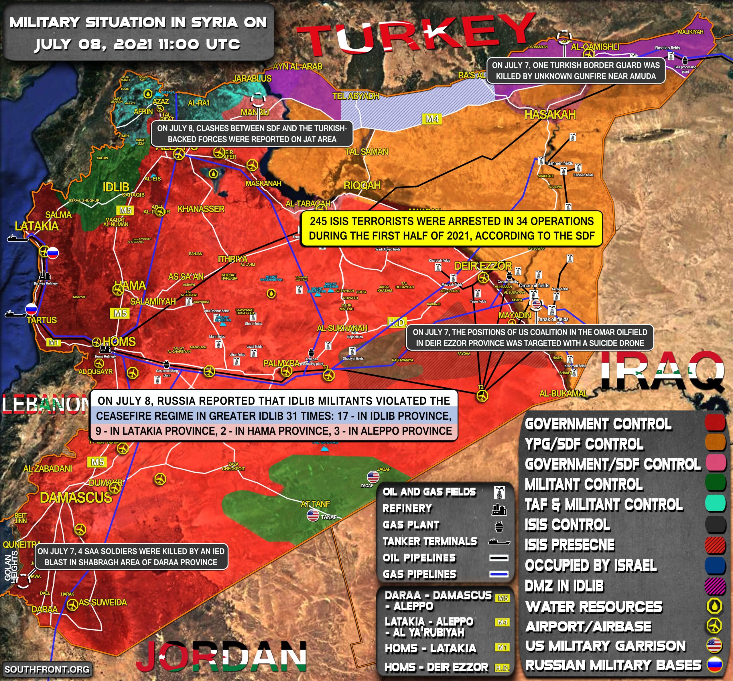 Military Situation In Syria On July 8, 2021 (Map Update)