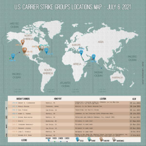 Locations Of US Carrier Strike Groups – July 6, 2021