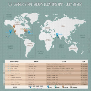 Locations Of US Carrier Strike Groups – July 20, 2021
