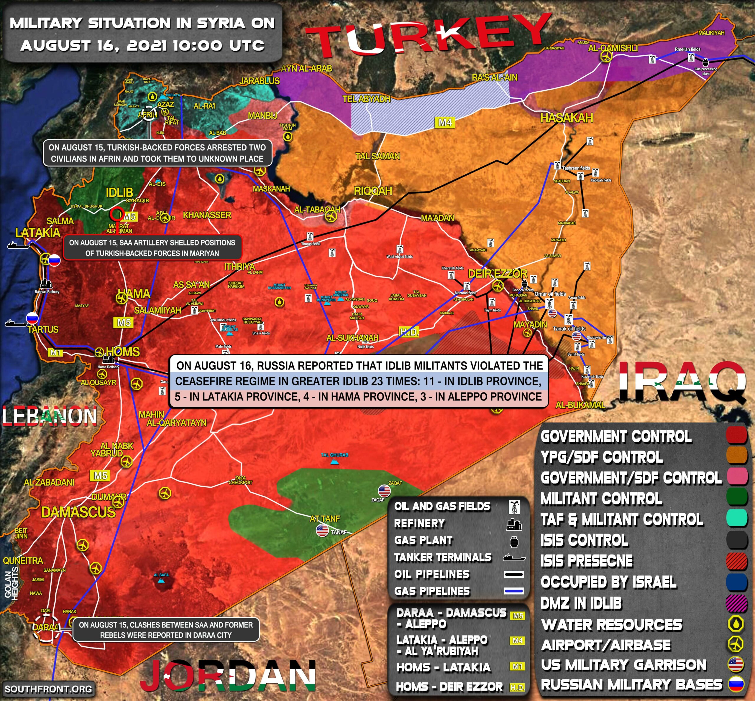 Military Situation In Syria On August 16, 2021 (Map Update)