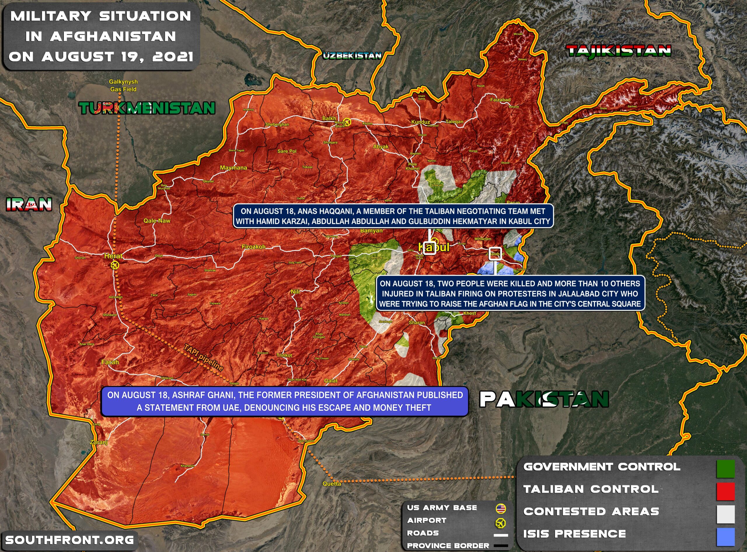 Military Situation In Afghanistan On August 19, 2021 (Map Update)