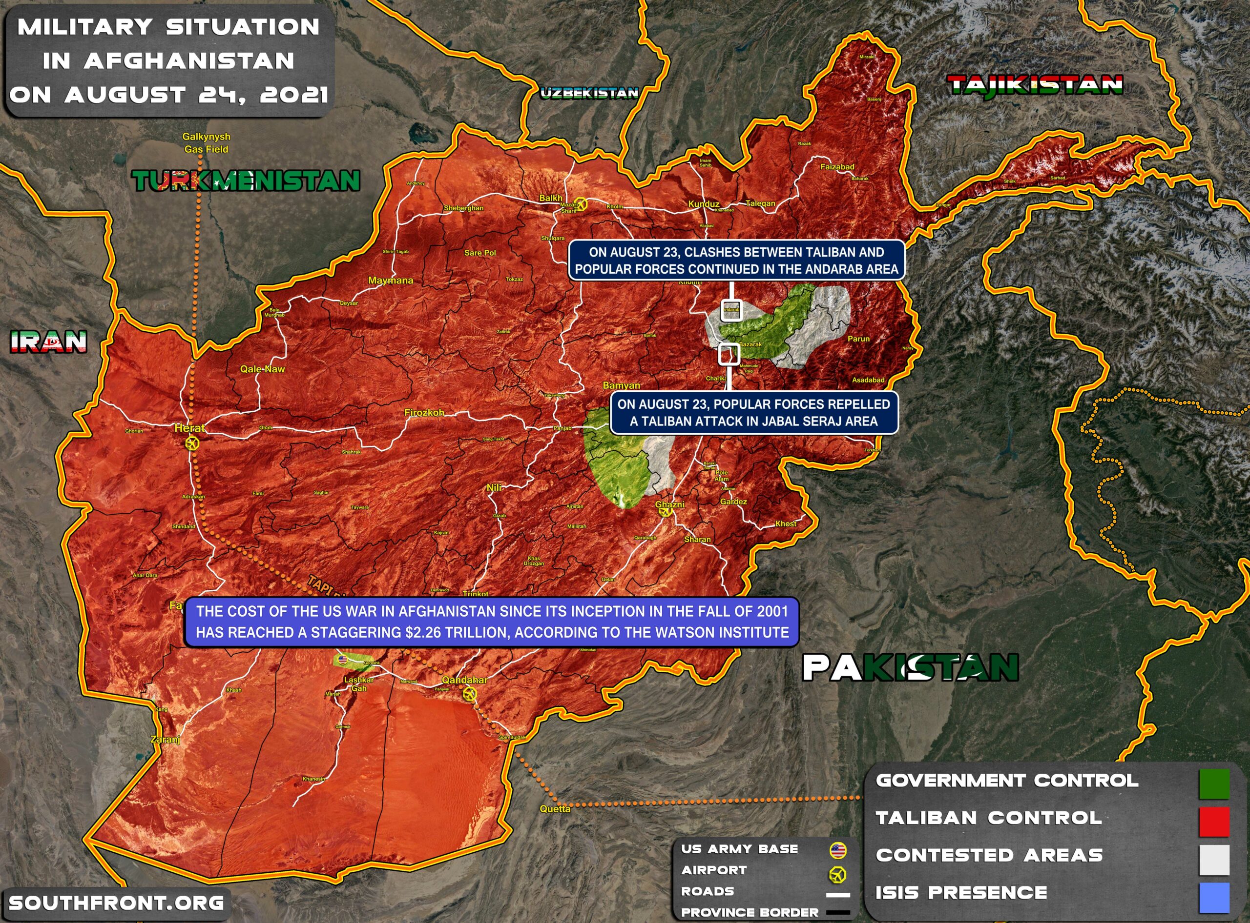 Military Situation In Afghanistan On August 24, 2021 (Map Update)