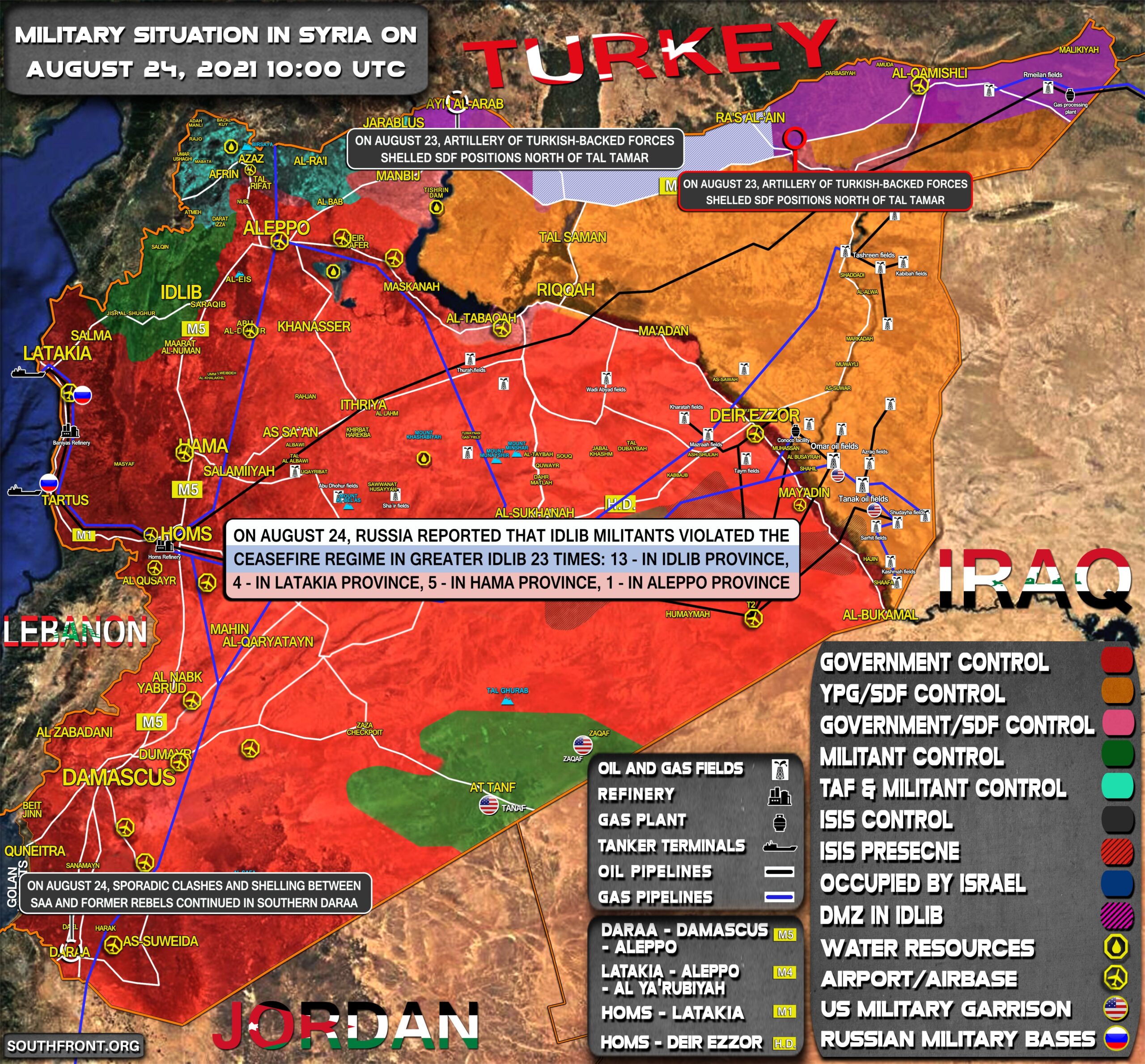 Military Situation In Syria On August 24, 2021 (Map Update)