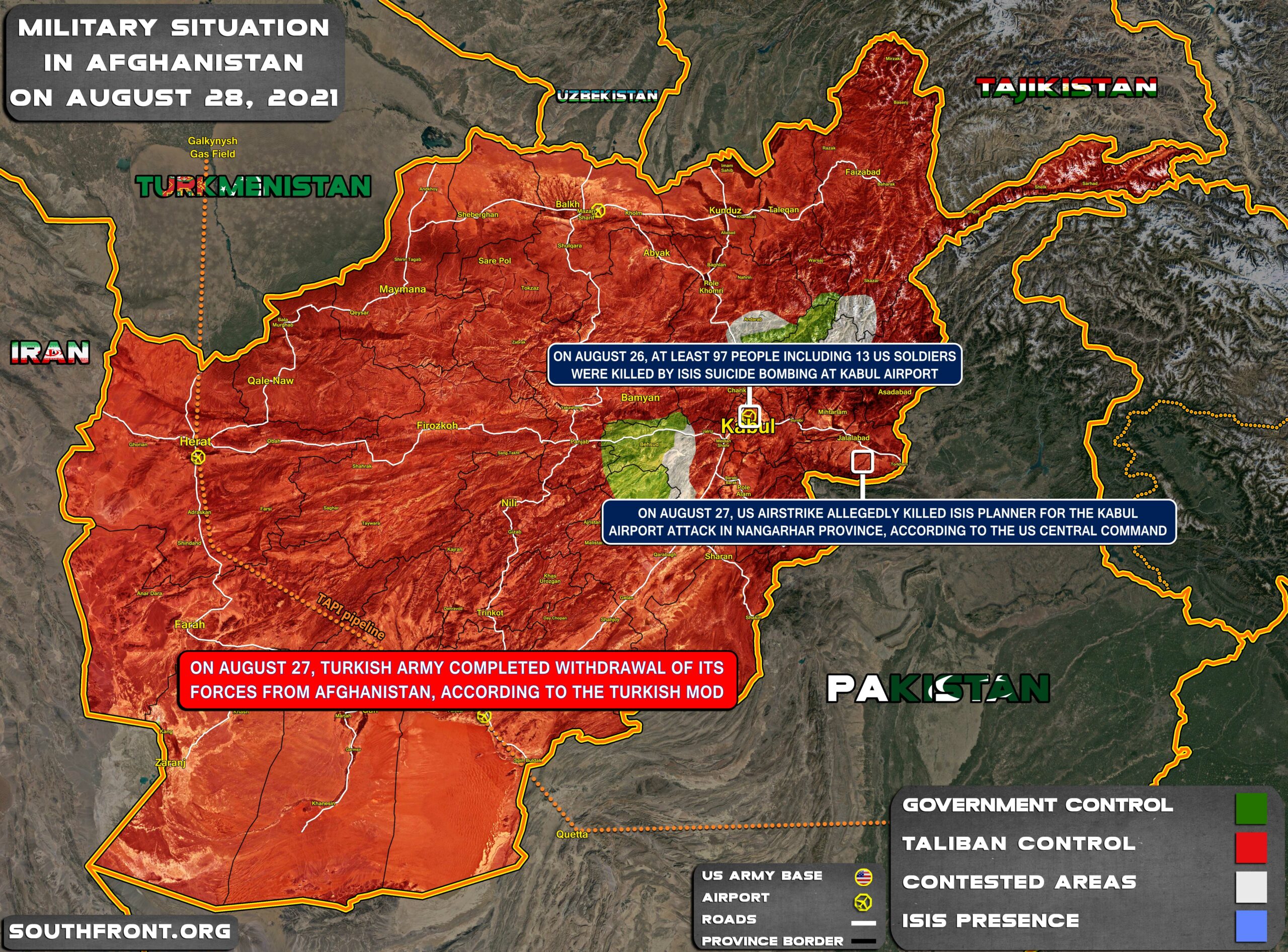 Military Situation In Afghanistan On August 28, 2021 (Map Update)