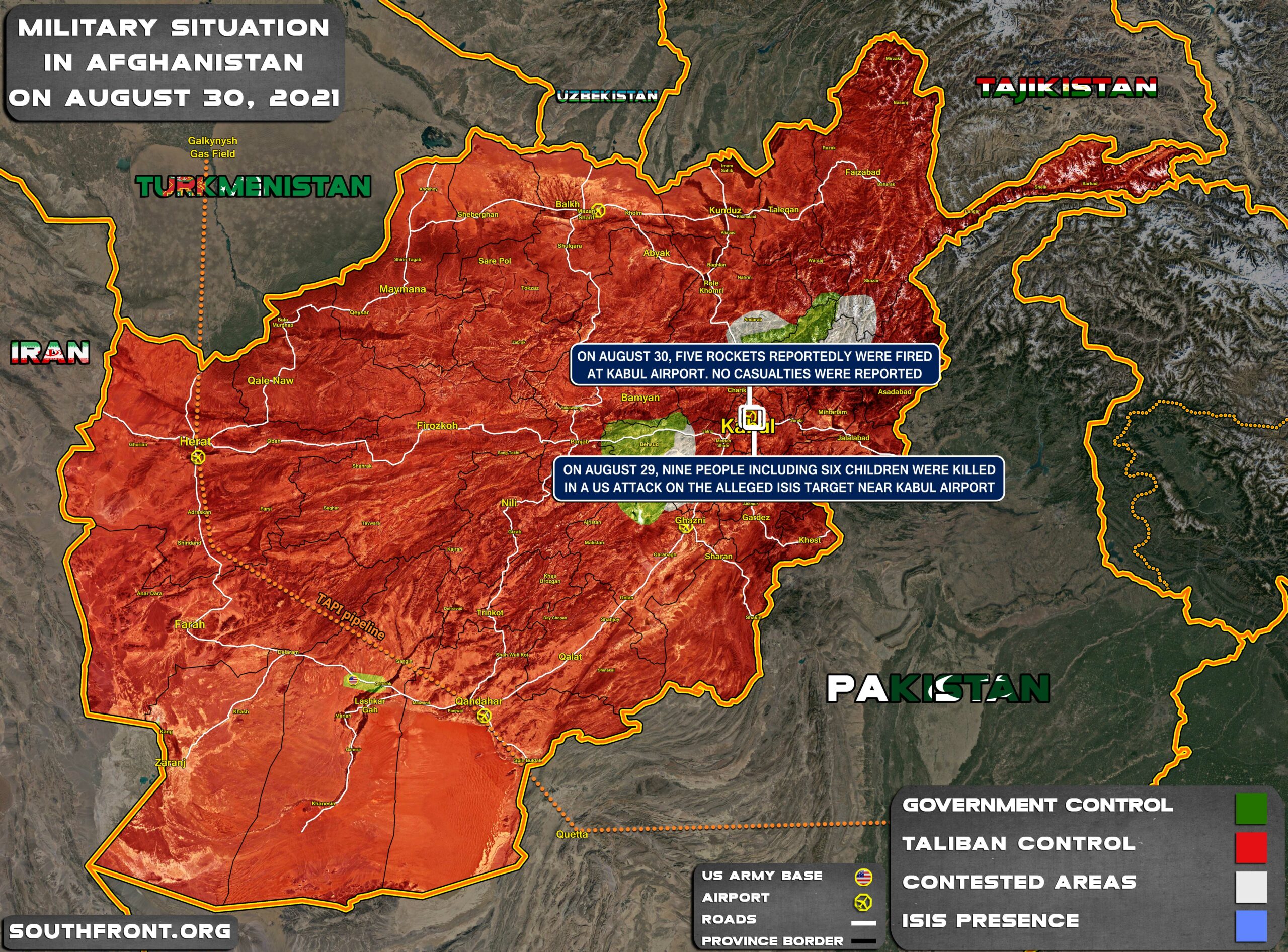 Military Situation In Afghanistan On August 30, 2021 (Map Update)