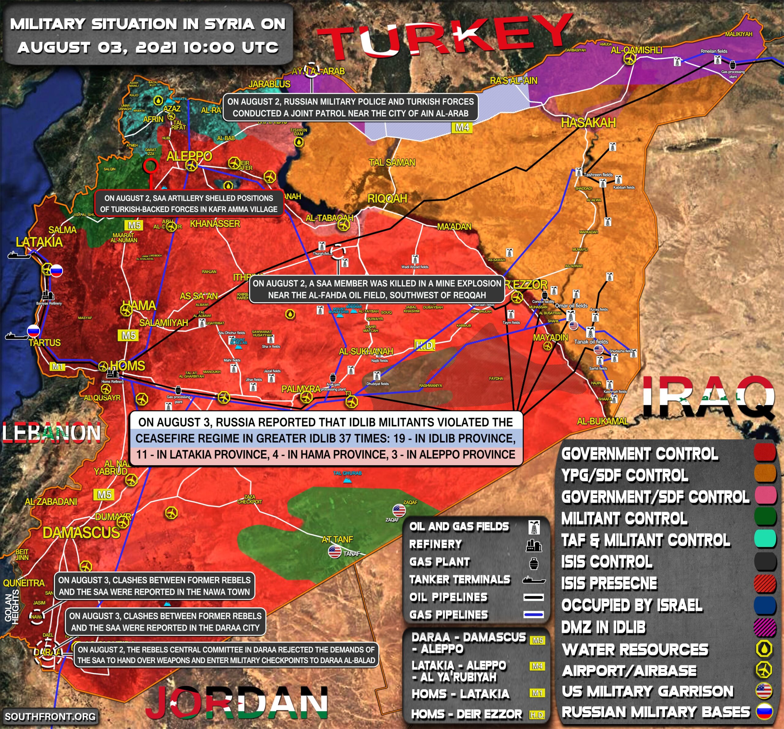 Military Situation In Syria On August 3, 2021 (Map Update)
