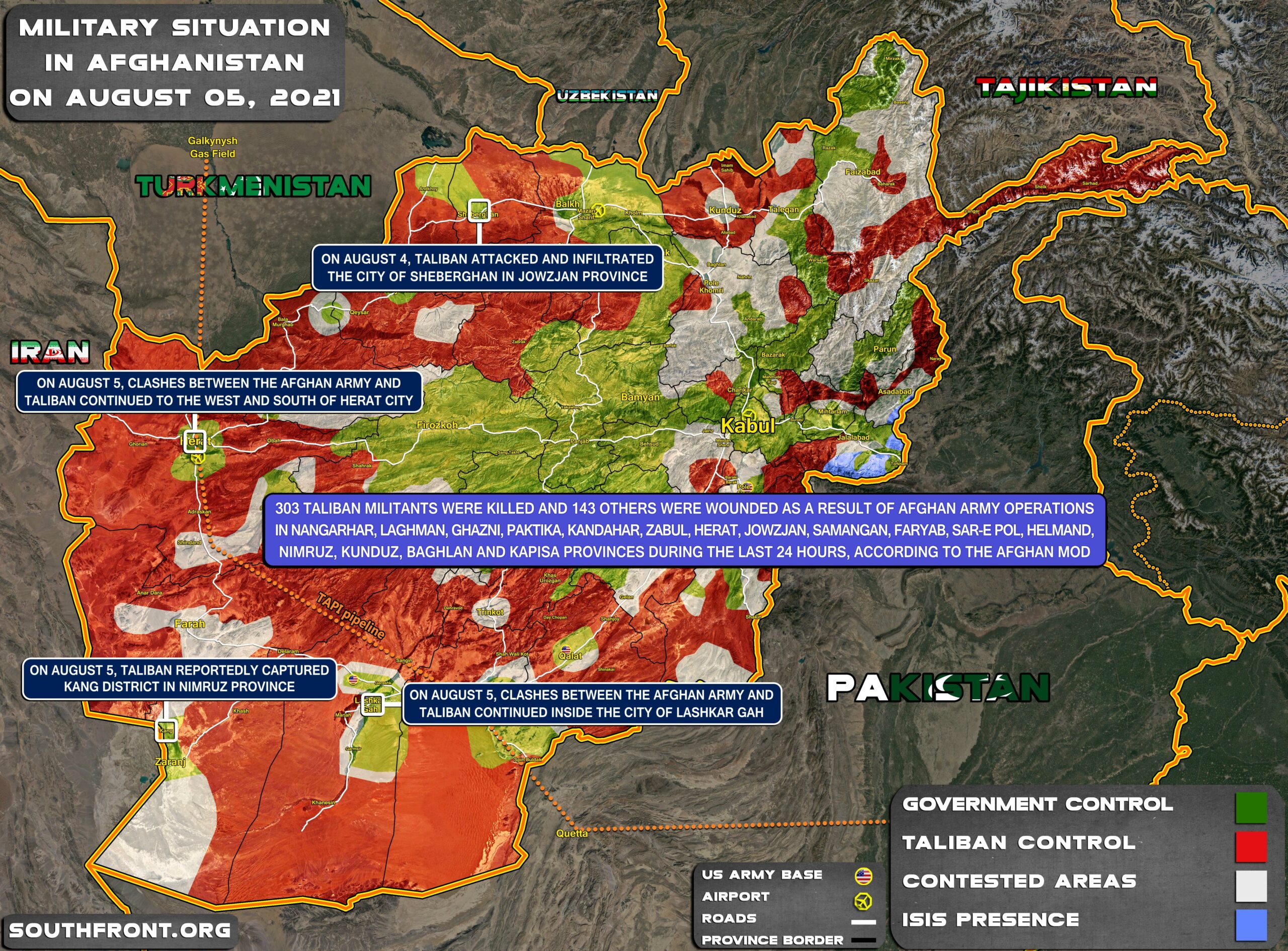 Military Situation In Afghanistan On August 5, 2021 (Map Update)