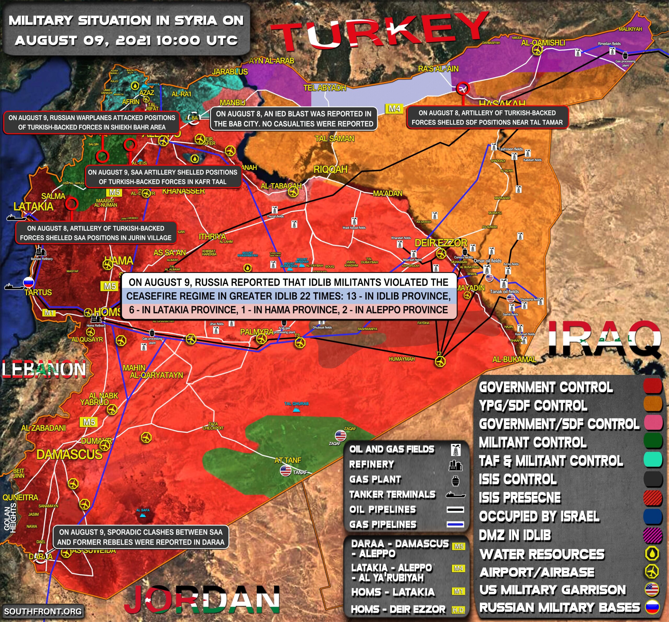 Military Situation In Syria On August 9, 2021 (Map Update)
