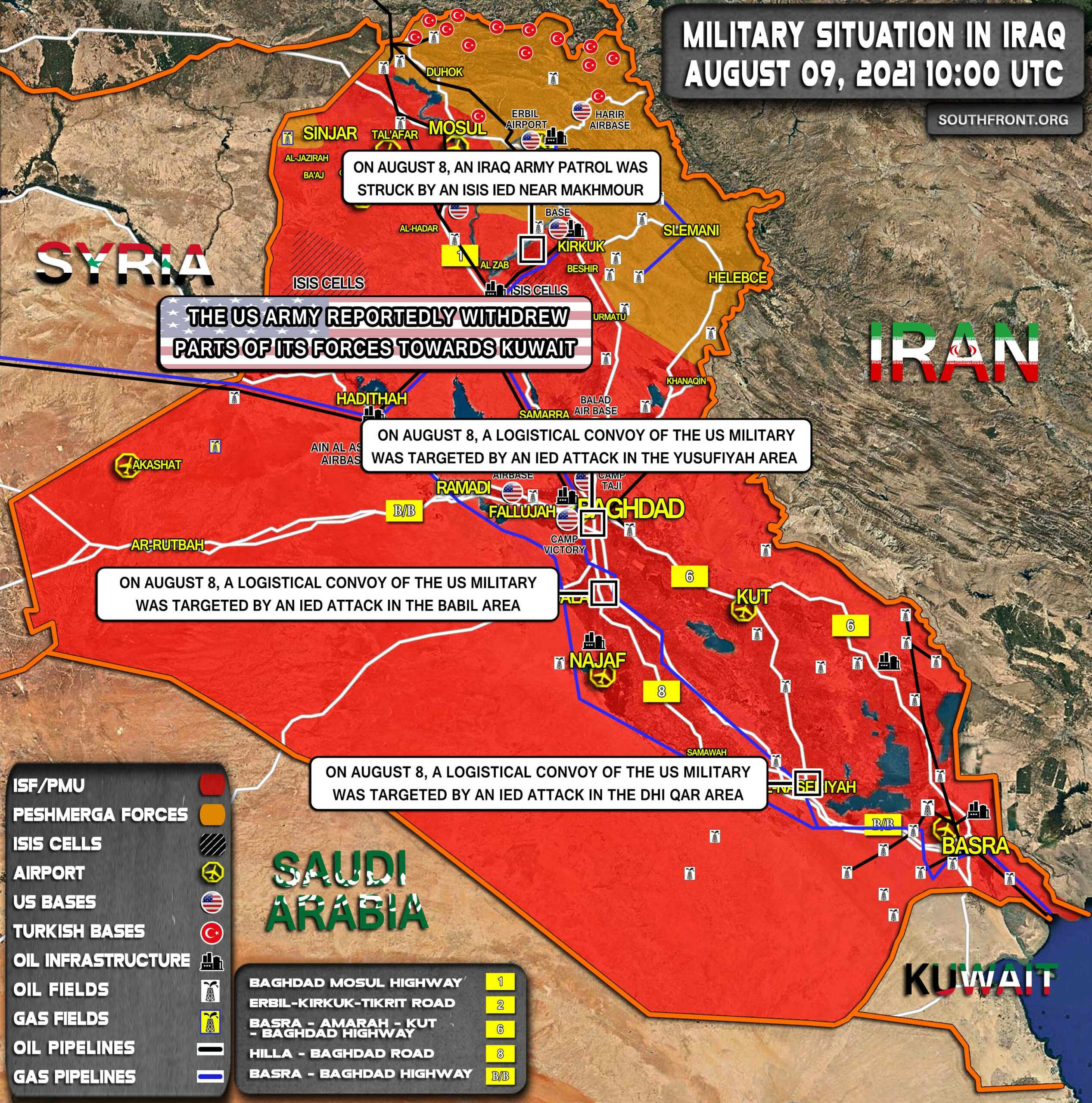 Military Situation In Iraq On August 9, 2021 (Map Update)