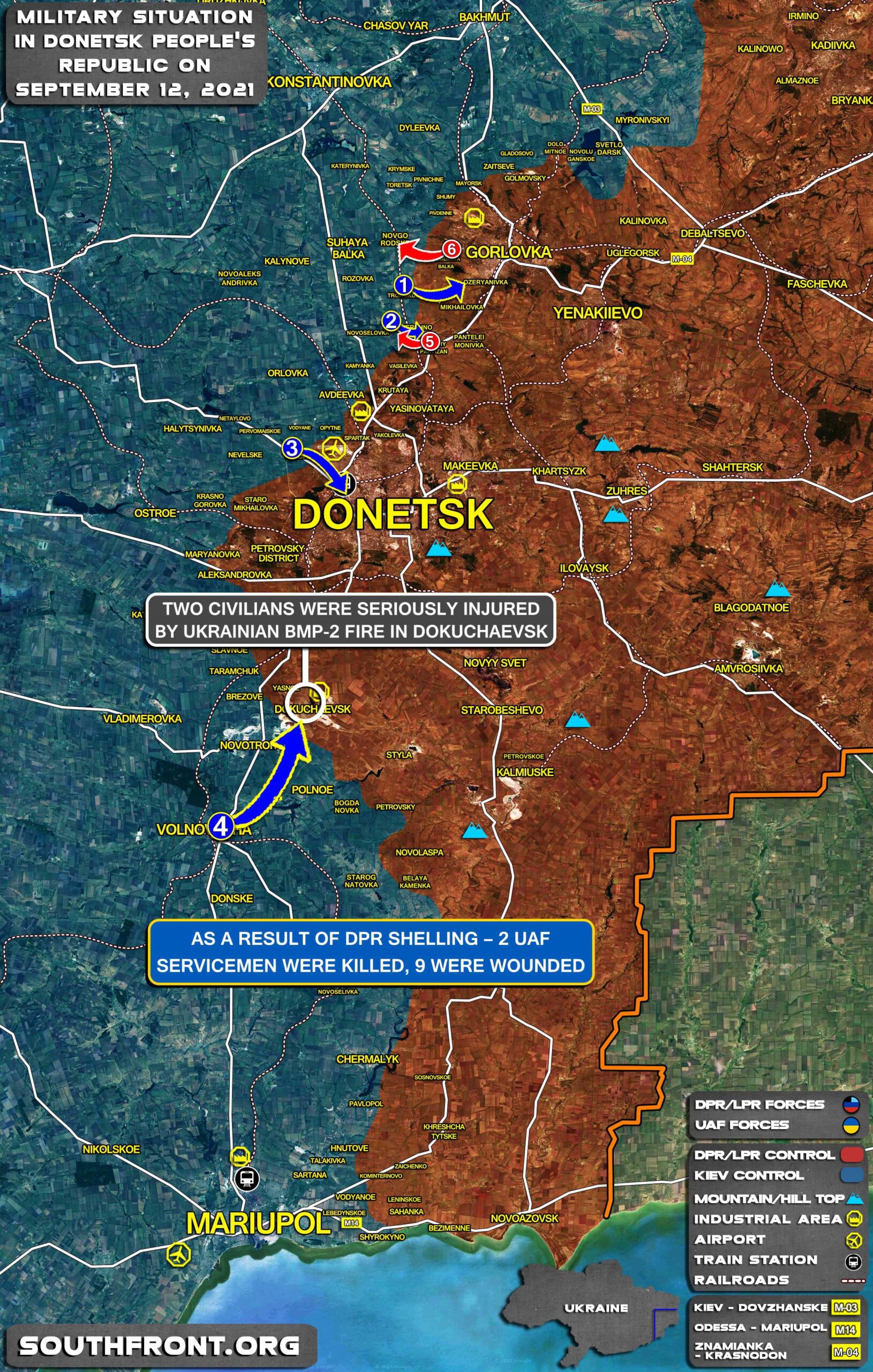 Military Situation In Donetsk People’s Republic On September 12, 2021 (Map Update)