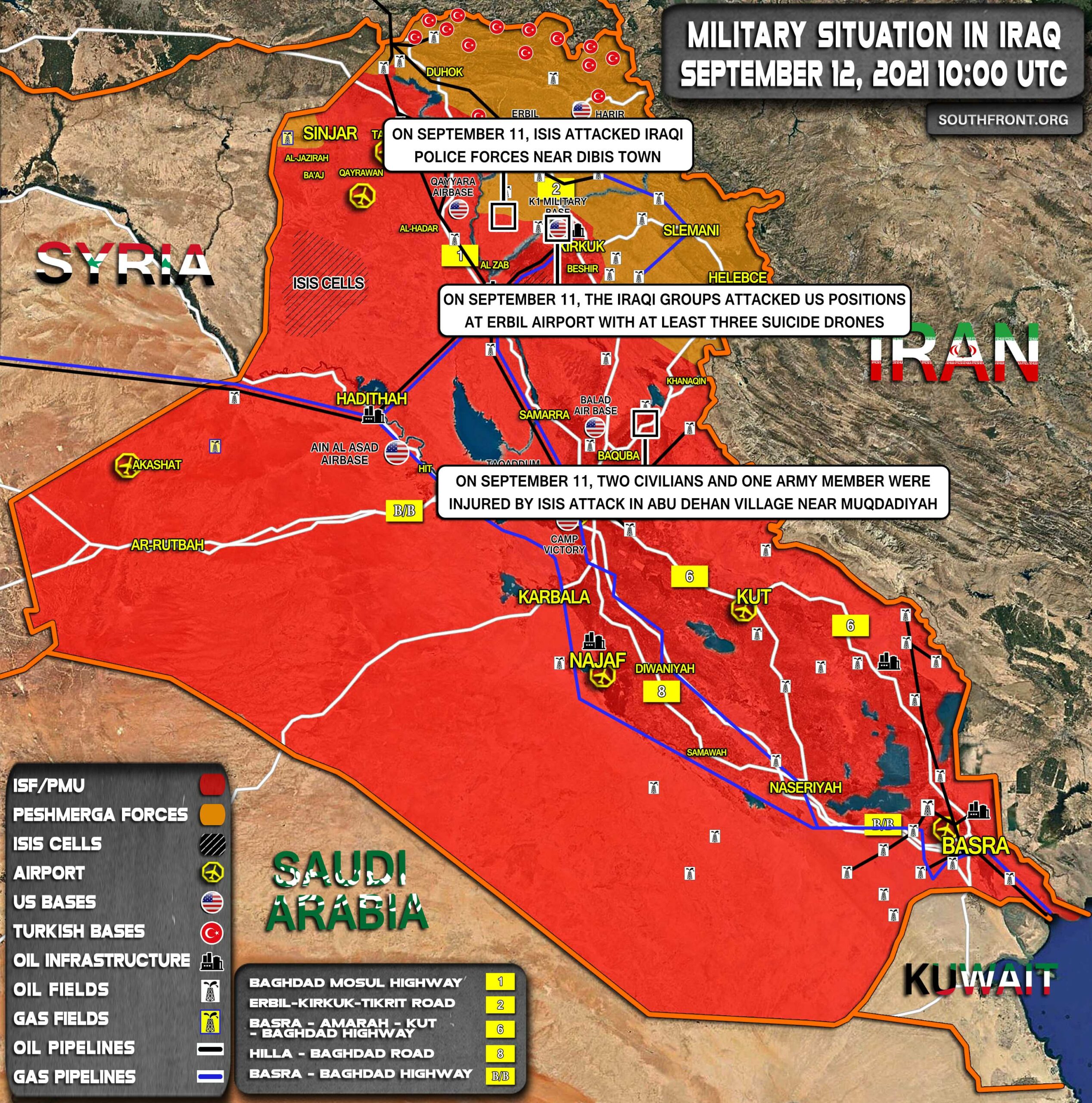 Military Situation In Iraq On September 12, 2021 (Map Update)