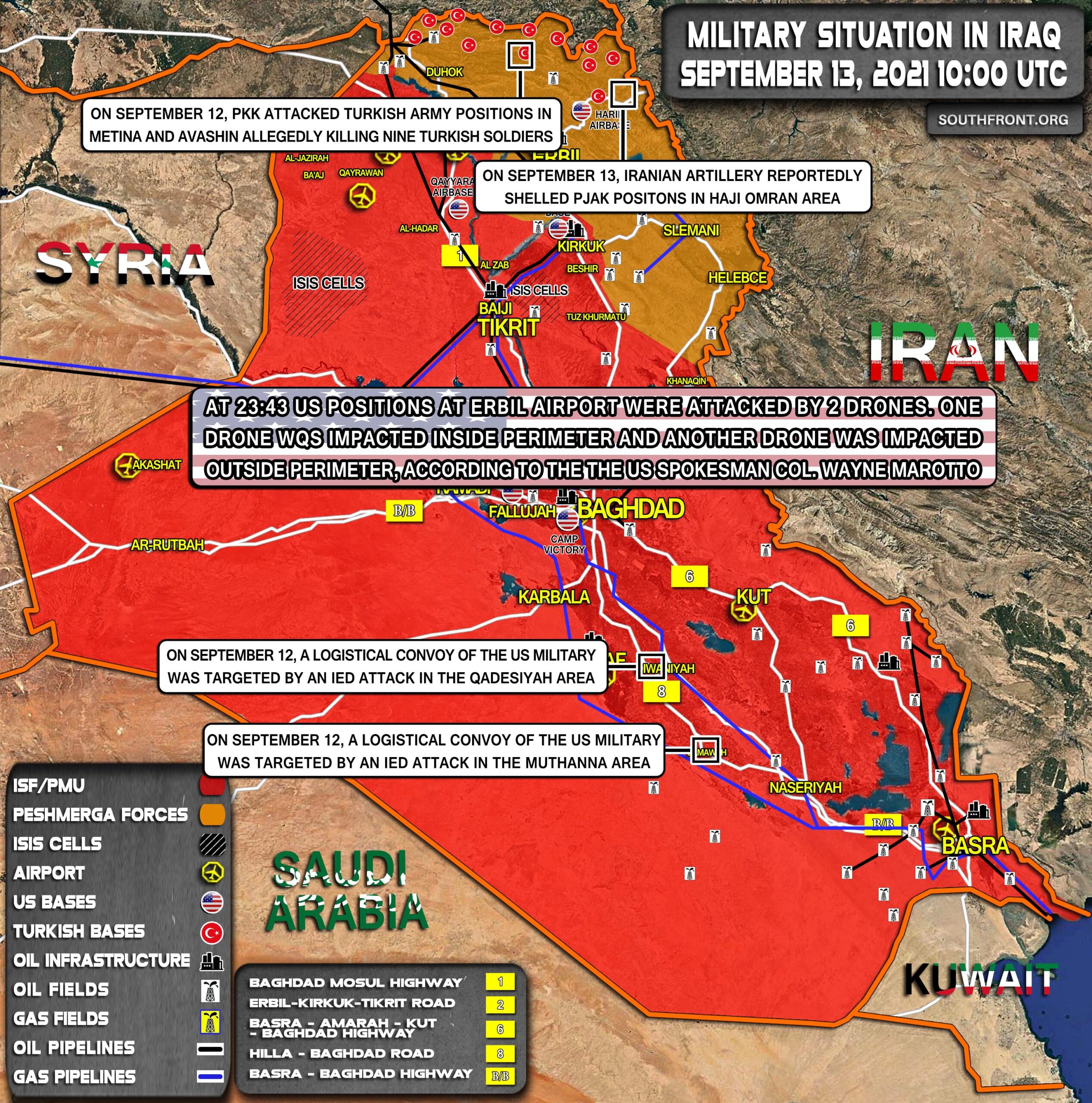 Military Situation In Iraq On September 13, 2021 (Map Update)