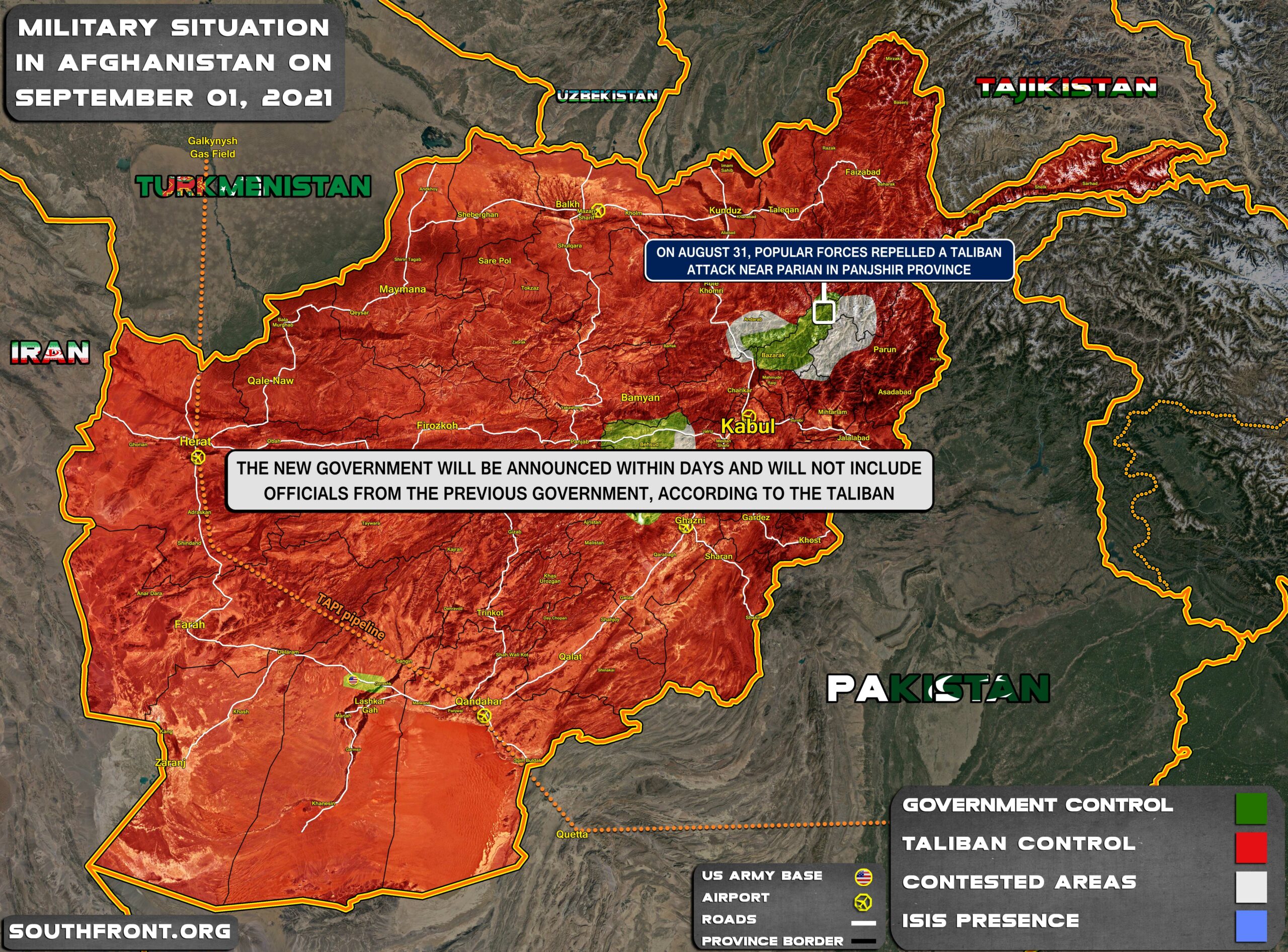 Military Situation In Afghanistan On September 1, 2021 (Map Update)