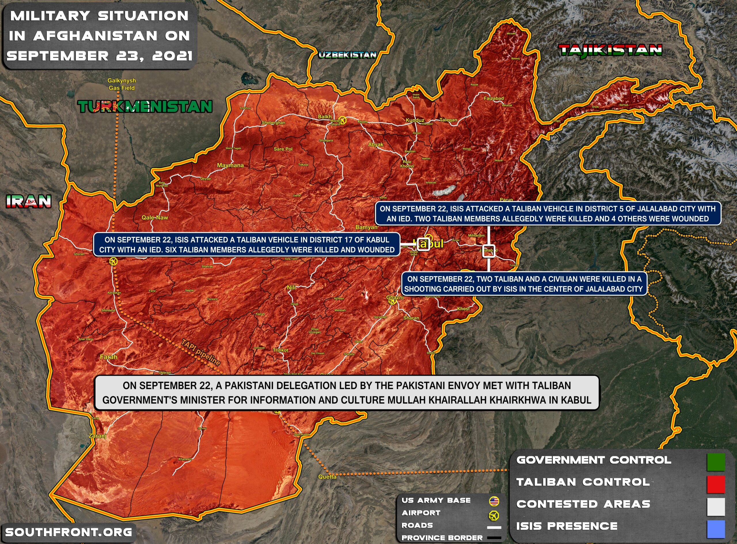 Military Situation In Afghanistan On September 23, 2021 (Map Update)