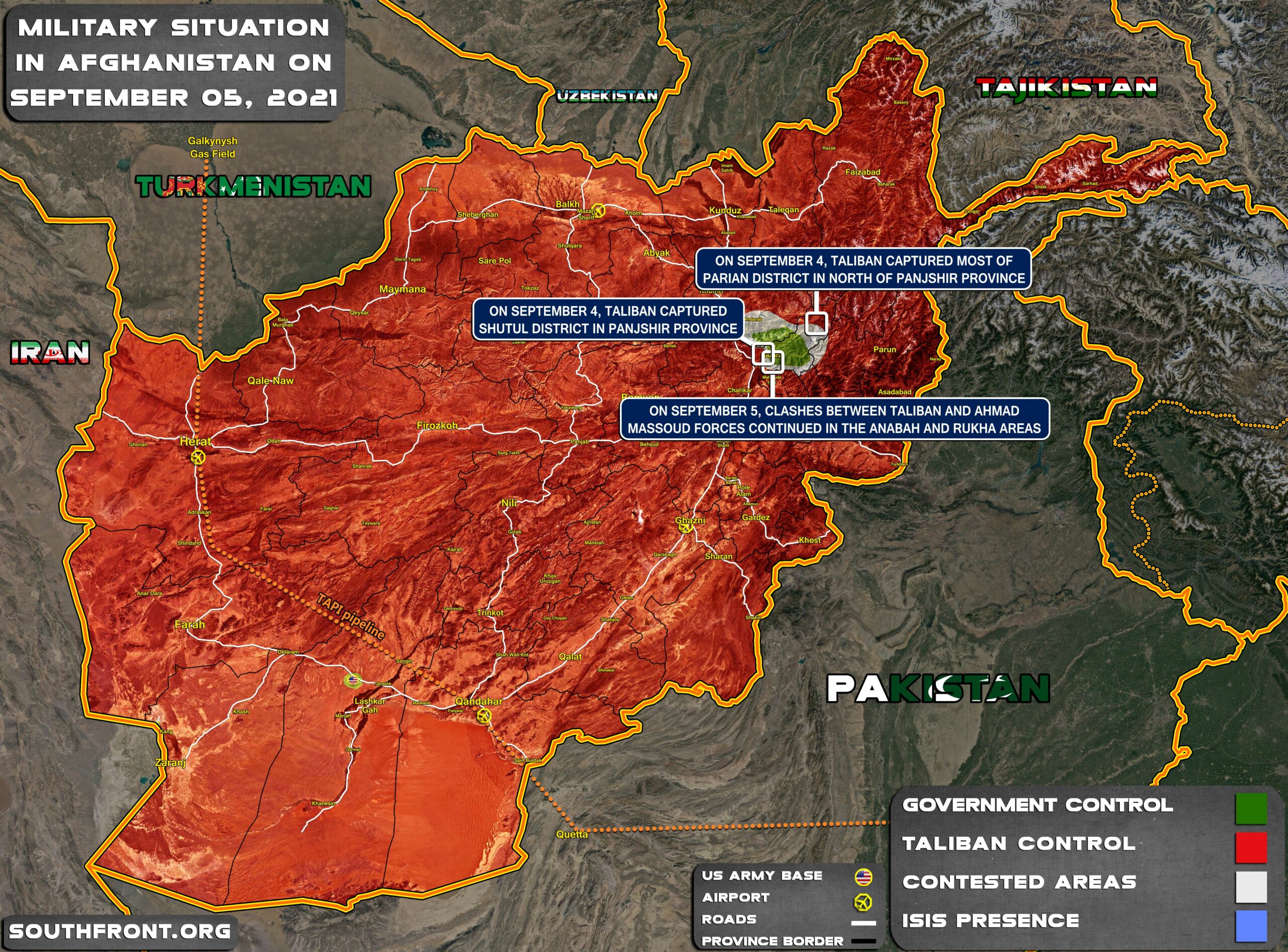 Military Situation In Afghanistan On September 5, 2021 (Map Update)