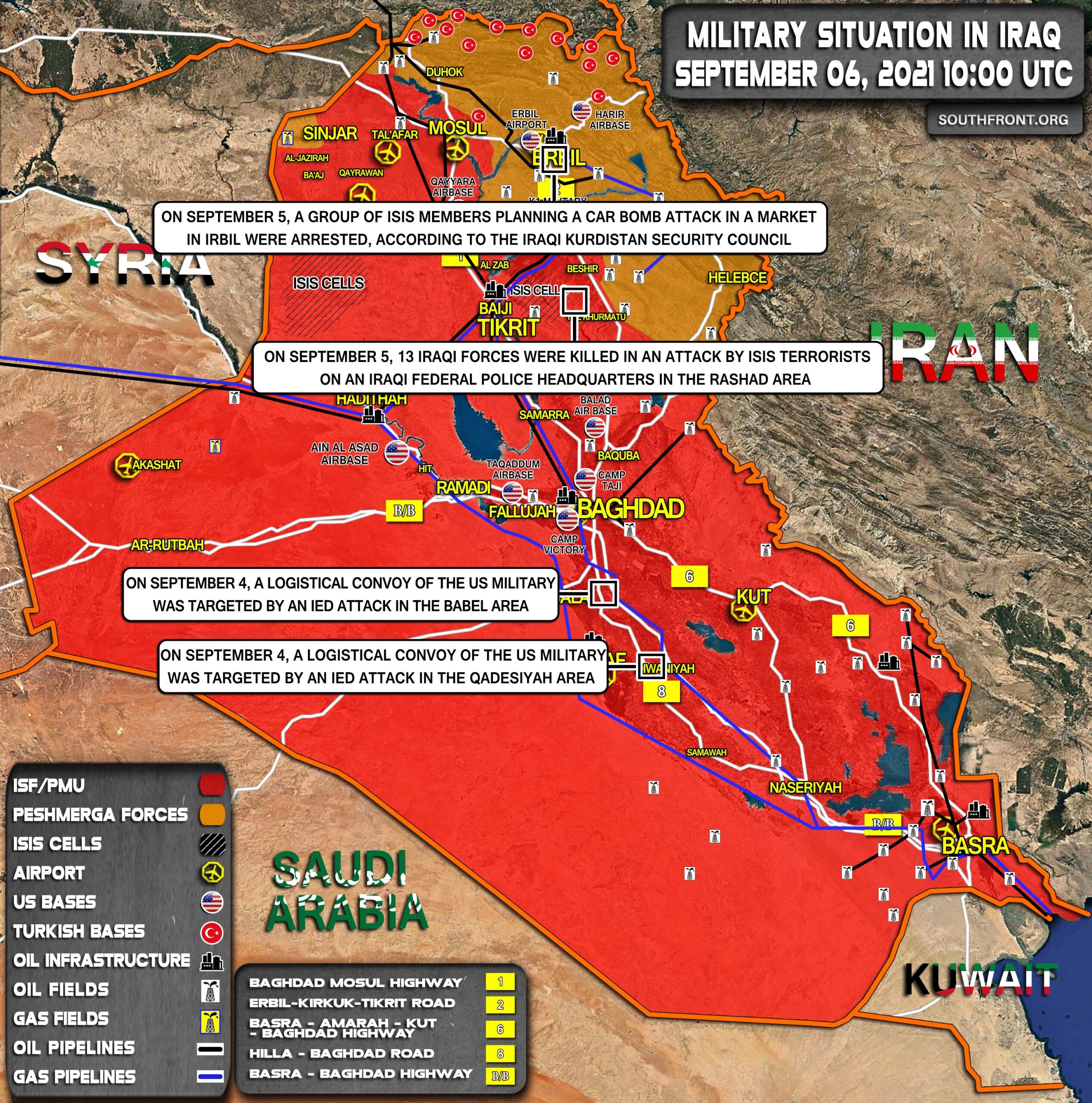 Military Situation In Iraq On September 6, 2021 (Map Update)