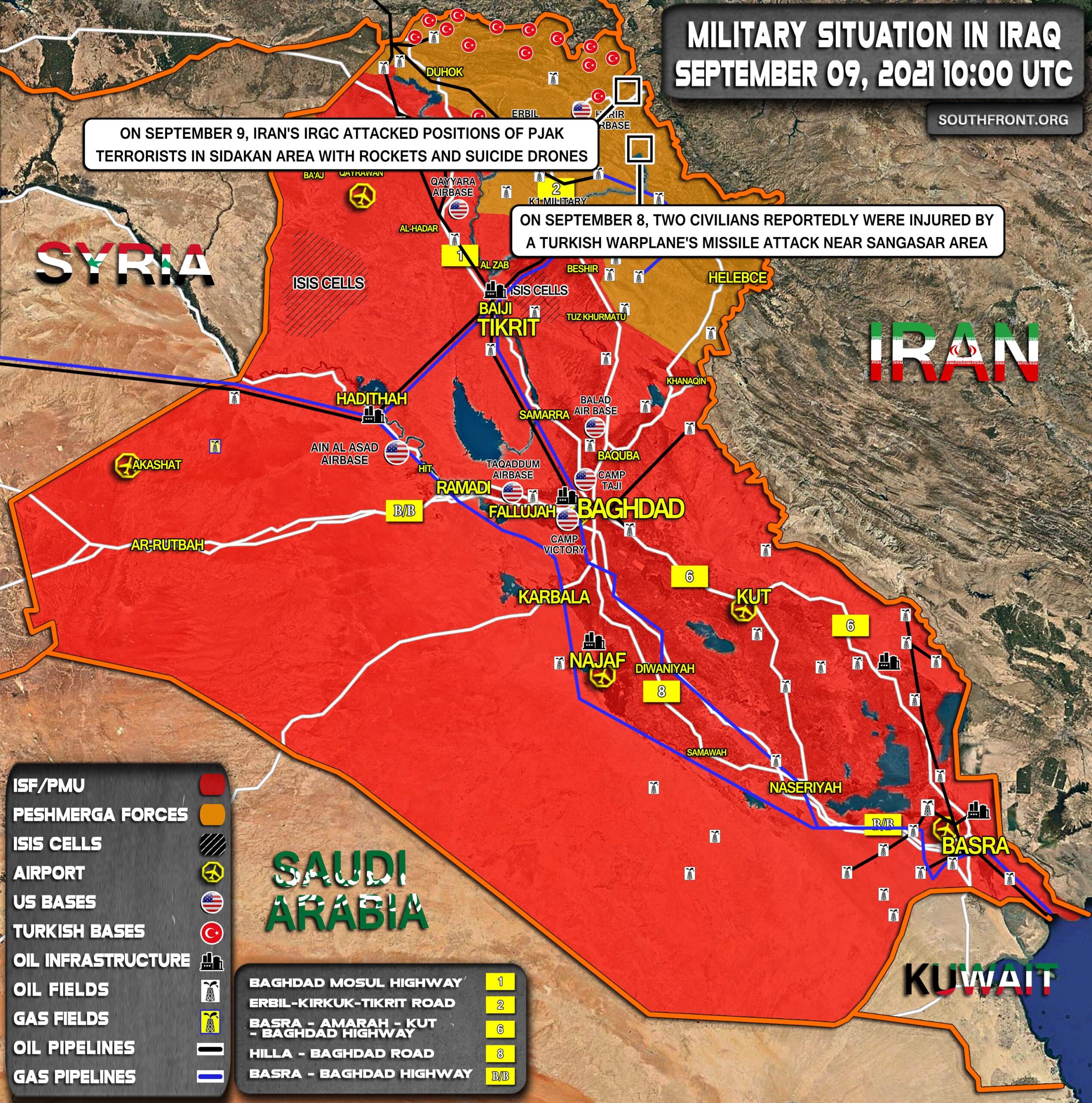 Military Situation In Iraq On September 9, 2021 (Map Update)