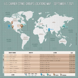 Locations Of US Carrier Strike Groups – September 7, 2021