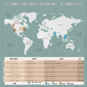 Locations Of US Carrier Strike Groups – September 14, 2021