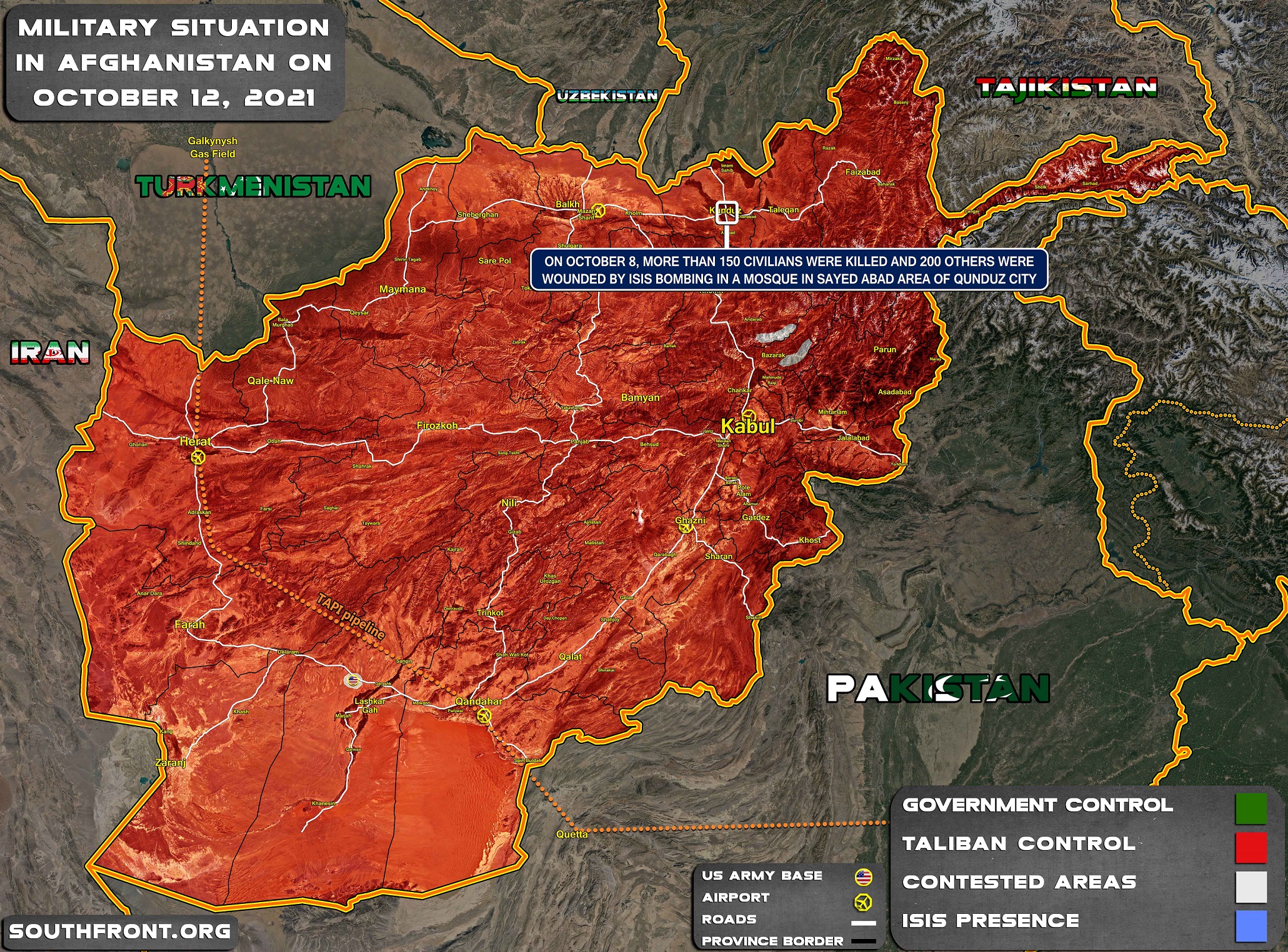 Military Situation In Afghanistan On October 12, 2021 (Map Update)