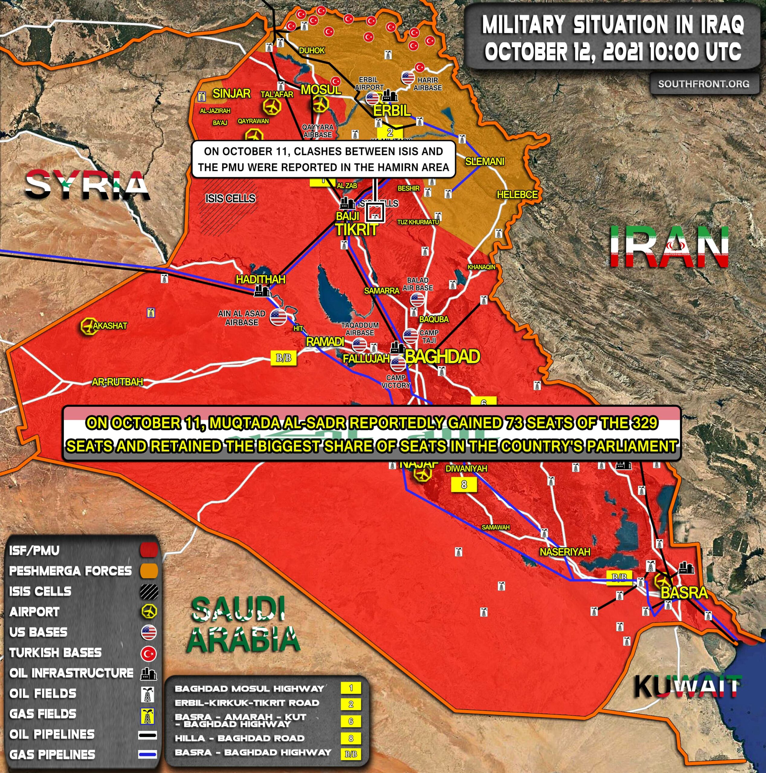 Military Situation In Iraq On October 12, 2021 (Map Update)